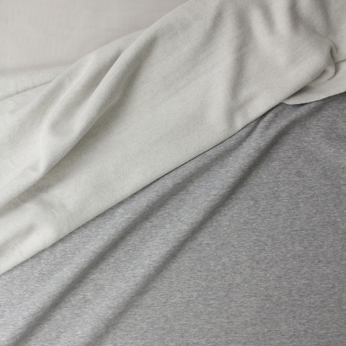 Heather Grey Peached Cotton Blend Sweatshirt Fleece from ‘Beyond Yoga’ #32160 Fabric By The Yard - Wide shot
