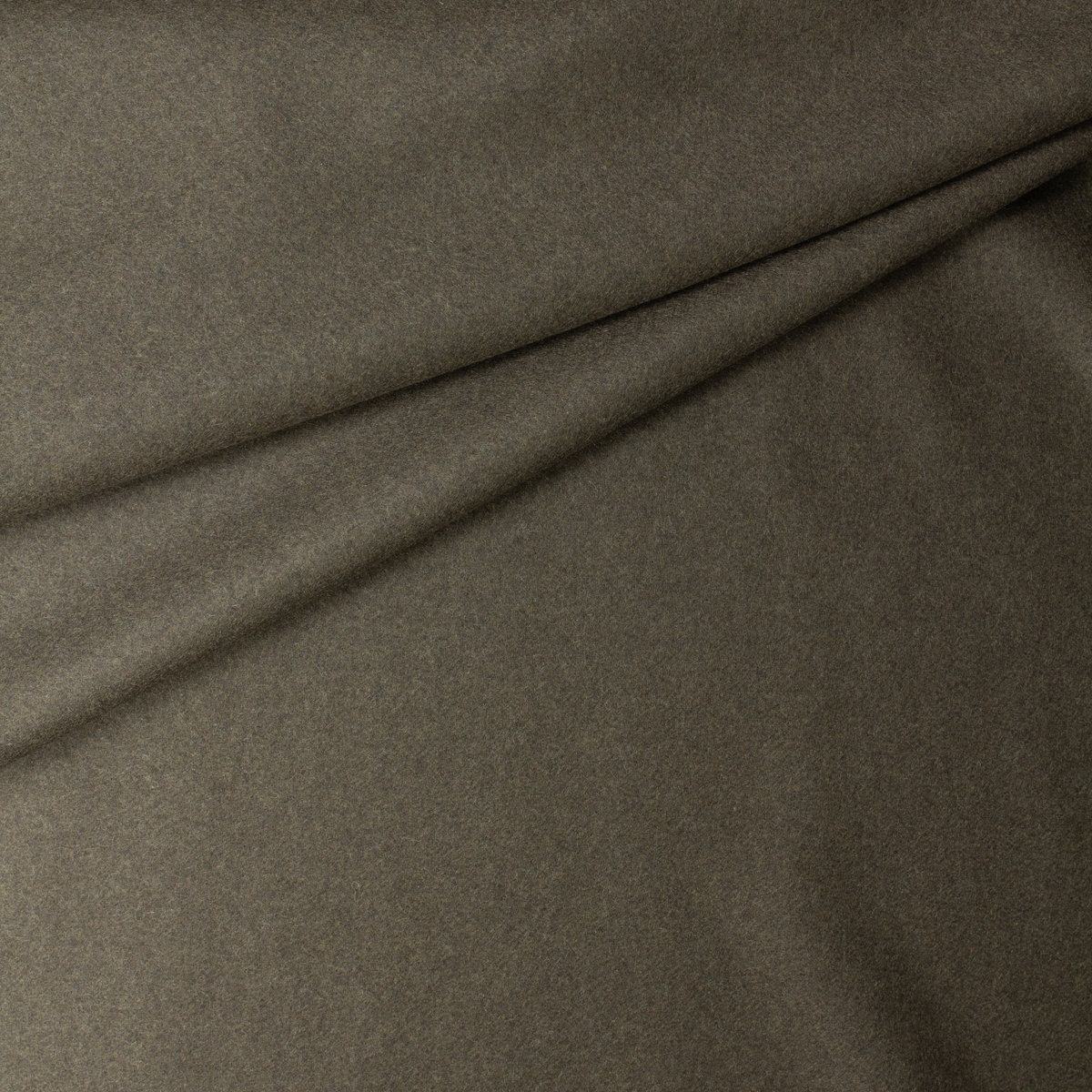 Dark Mossy Taupe Wool Melton #32162 Fabric By The Yard - Wide shot