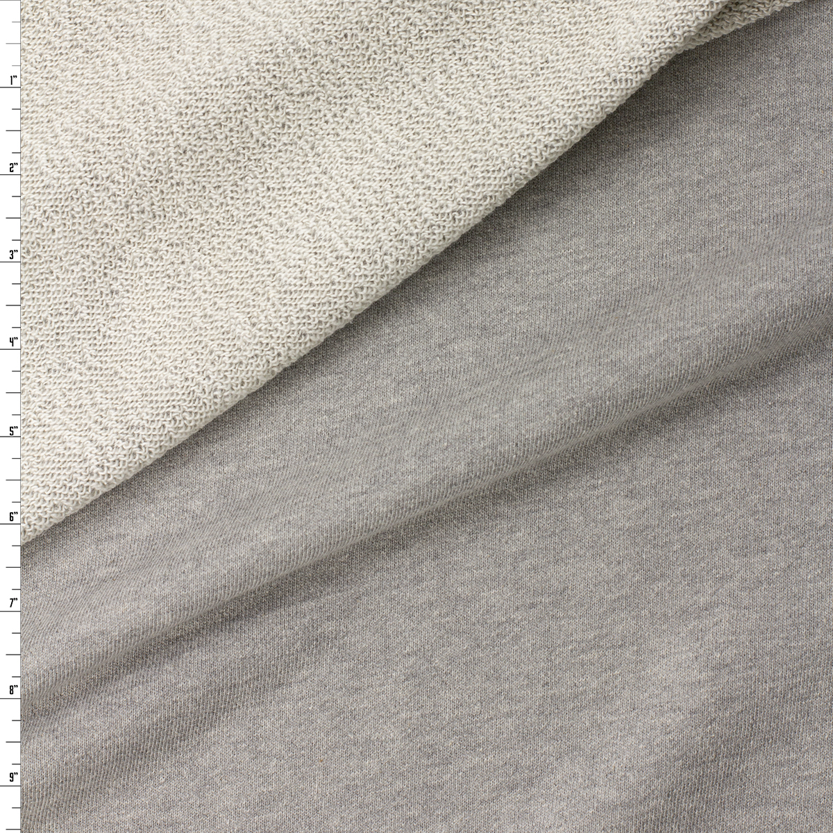Heather Grey Cotton French Terry #32201 Fabric By The Yard