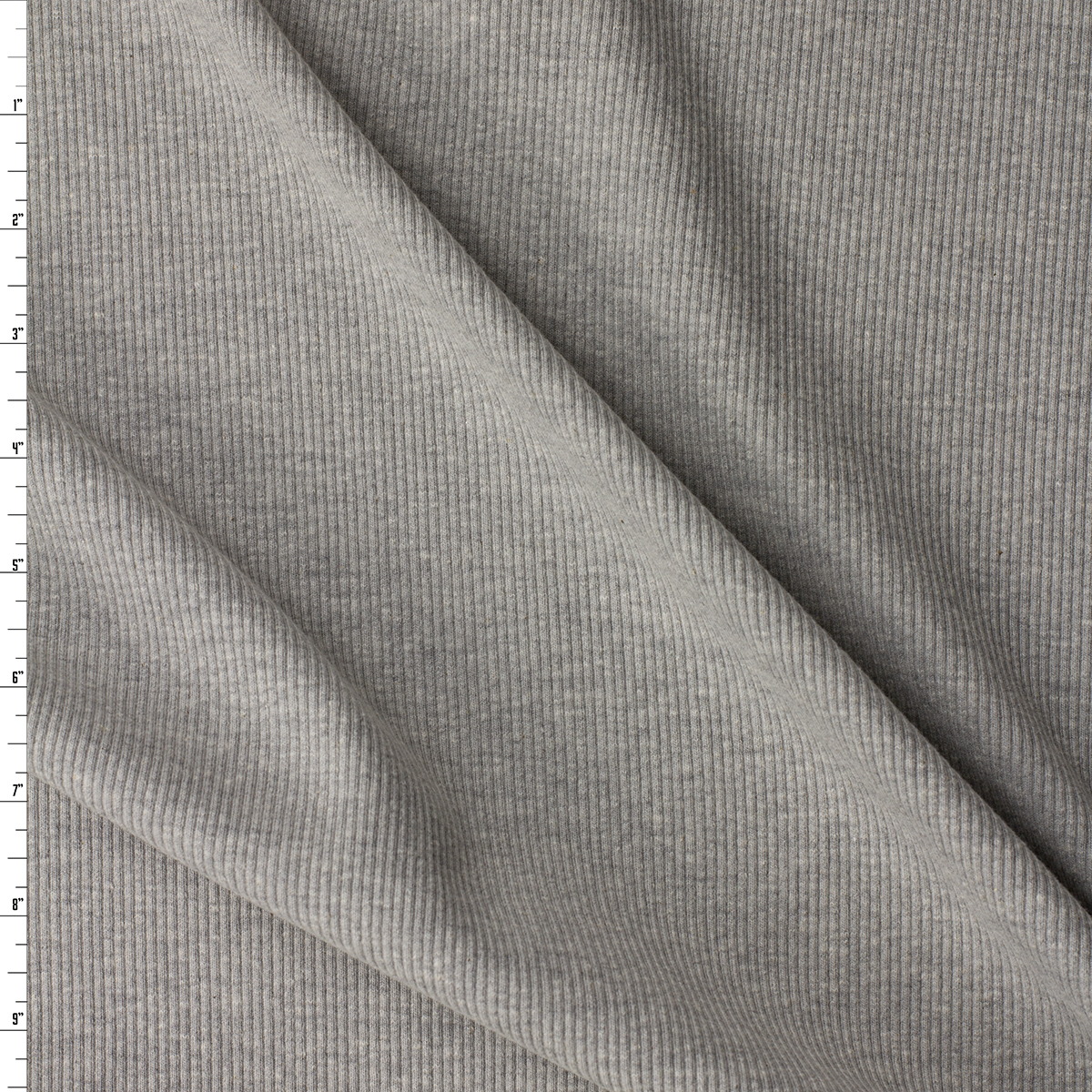 Heather Grey Cotton/Spandex Rib Knit #32202 Fabric By The Yard