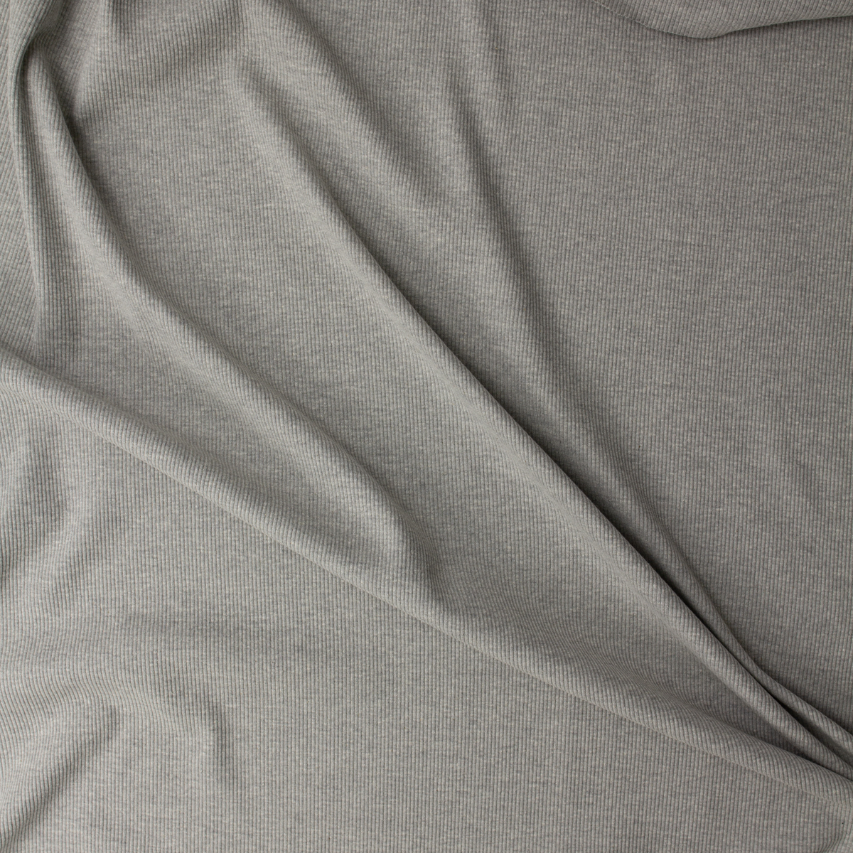 Heather Grey Cotton/Spandex Rib Knit #32202 Fabric By The Yard - Wide shot