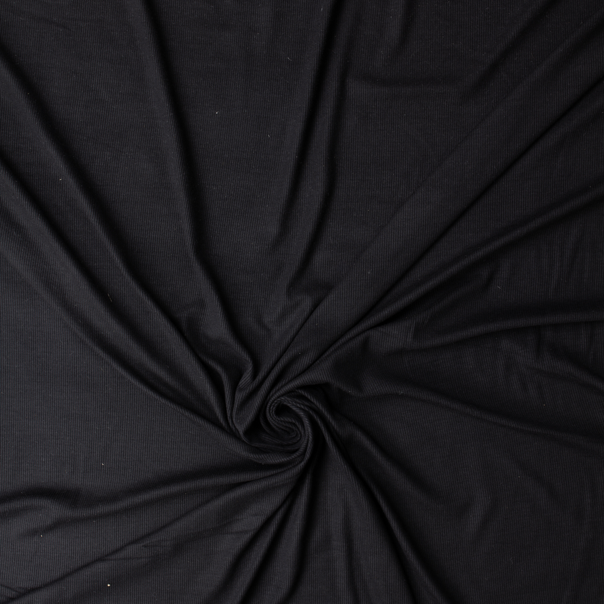 Black Heavy 2x1 Rayon/Spandex Rib Knit #32203 Fabric By The Yard - Wide shot