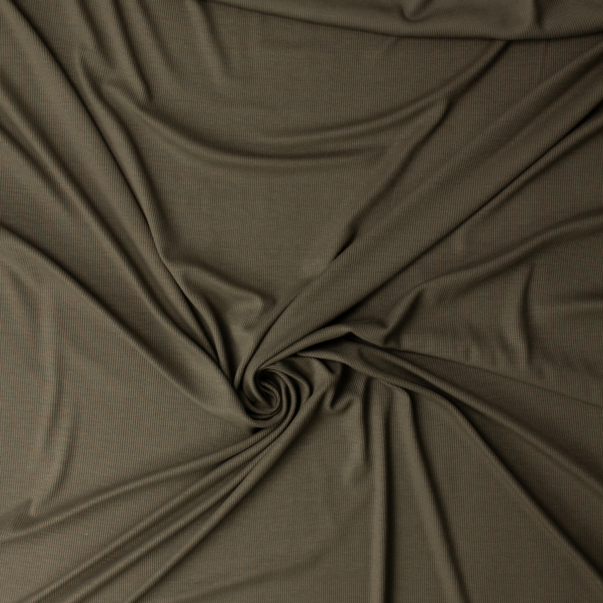Dark Olive Heavy 2x1 Rayon/Spandex Rib Knit #32208 Fabric By The Yard - Wide shot