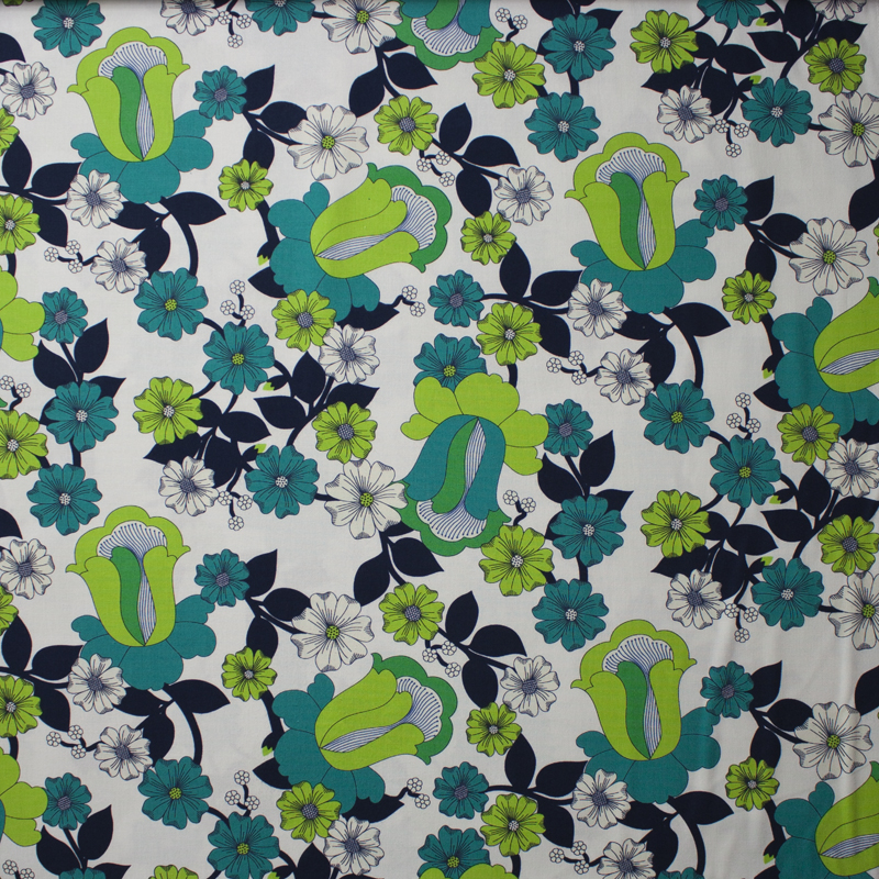Black, Teal, and Lime 'Aunties Attic Canvas' by Robert Kaufman