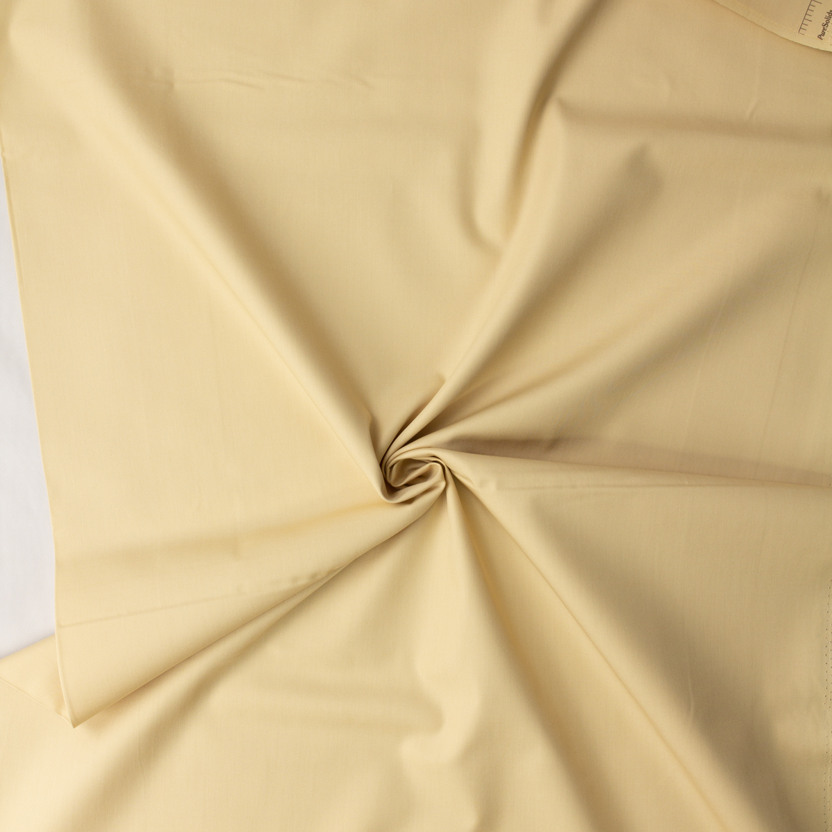 Vanilla Custard Pure Solids Cotton Poplin from Art Gallery Fabrics #32240 Fabric By The Yard - Wide shot