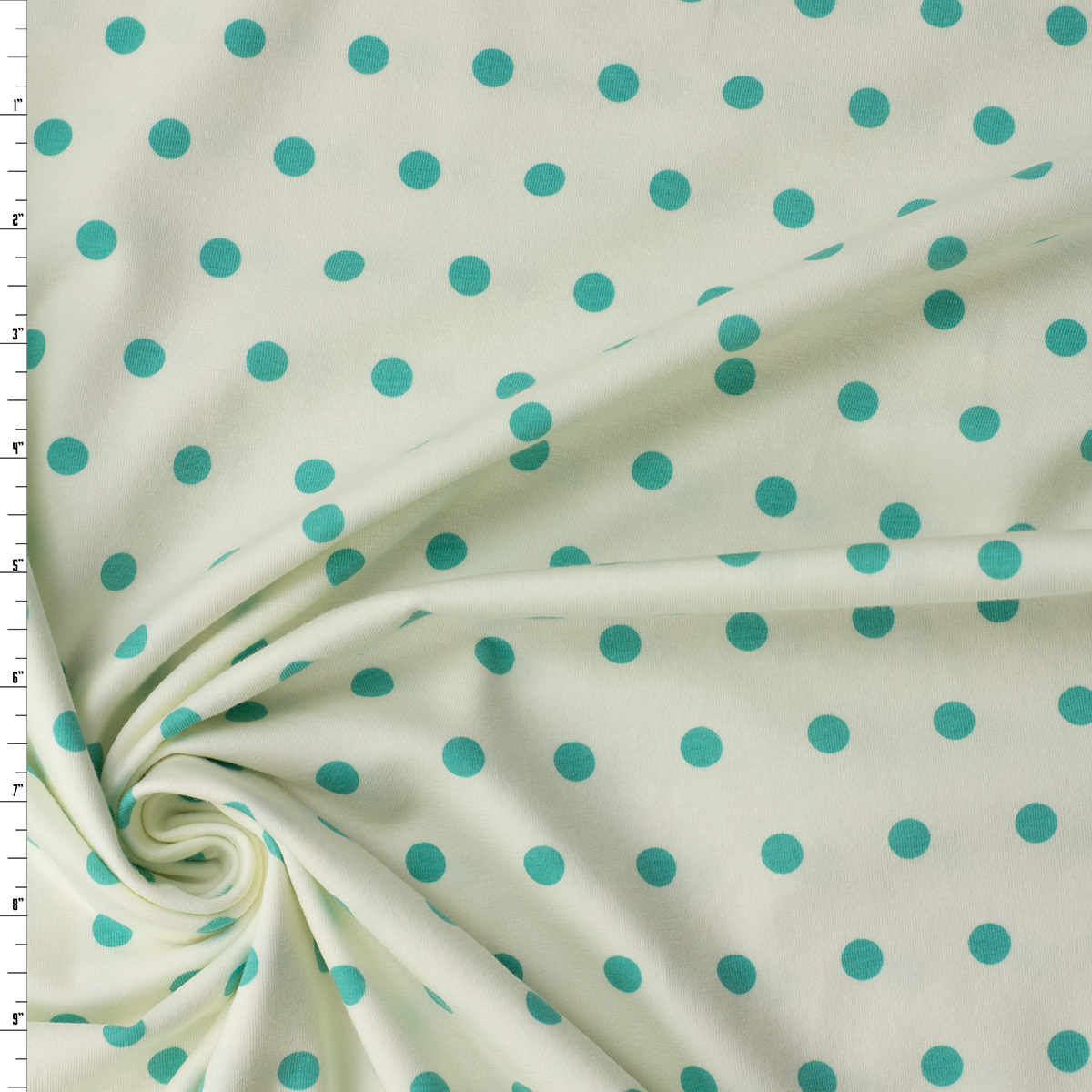 Spotted Bubbles Turquoise Stretch Cotton Jersey Knit from Art Gallery Fabrics #32307 Fabric By The Yard