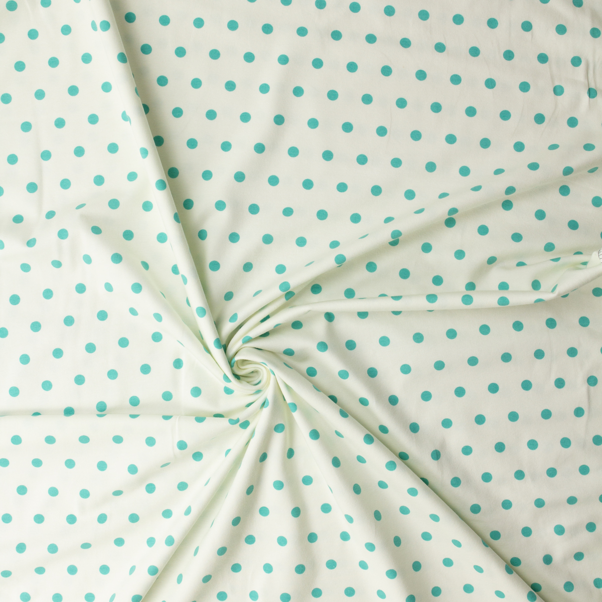 Spotted Bubbles Turquoise Stretch Cotton Jersey Knit from Art Gallery Fabrics #32307 Fabric By The Yard - Wide shot