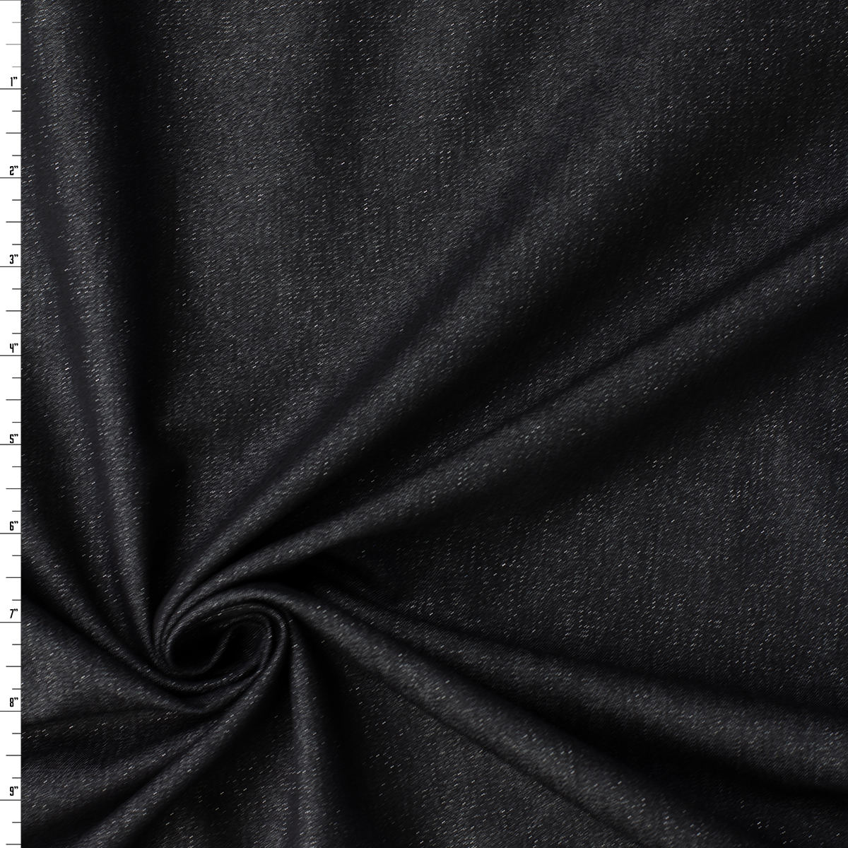Sparkling Black Lightweight Denim #32339 Fabric By The Yard