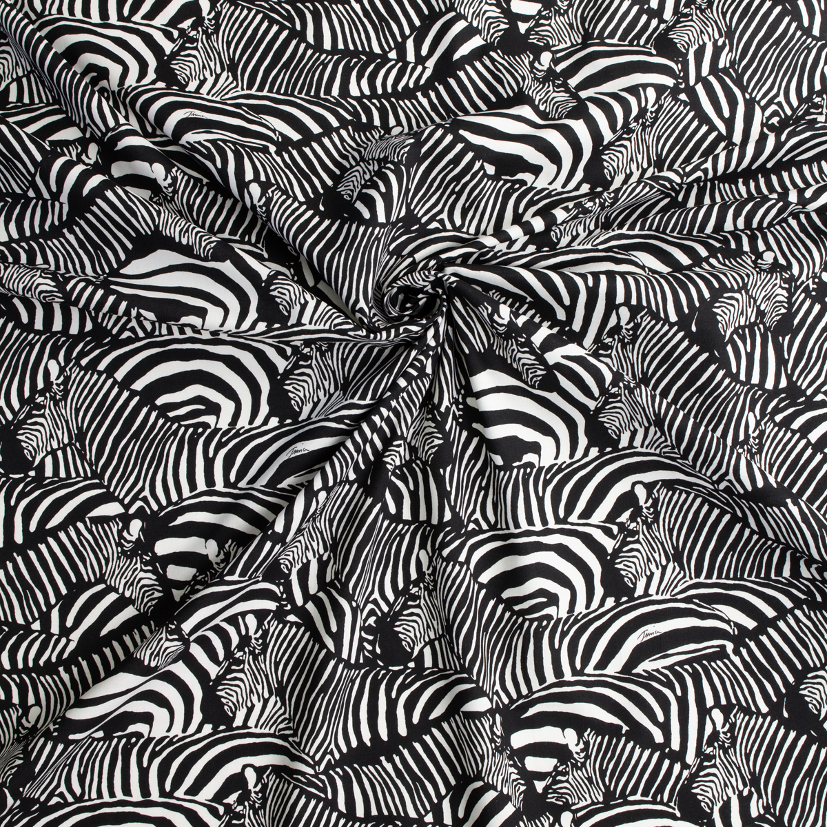 All Over Zebras Stretch Cotton Poplin #32342 Fabric By The Yard - Wide shot