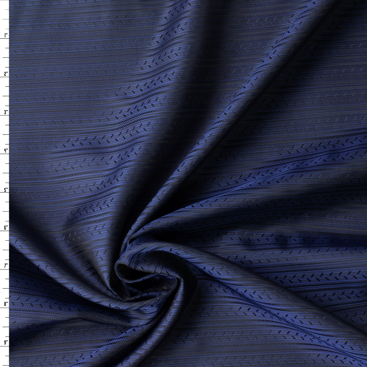Midnight Geo Stripe Designer Cupro Lining #32350 Fabric By The Yard