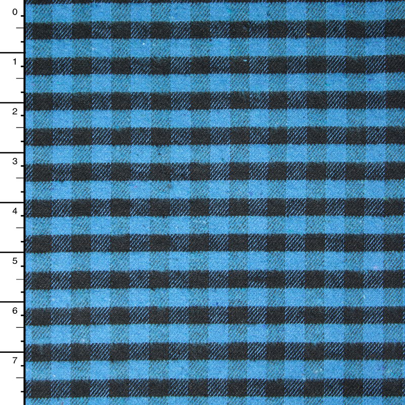 Turquoise and Black Buffalo Check Flannel