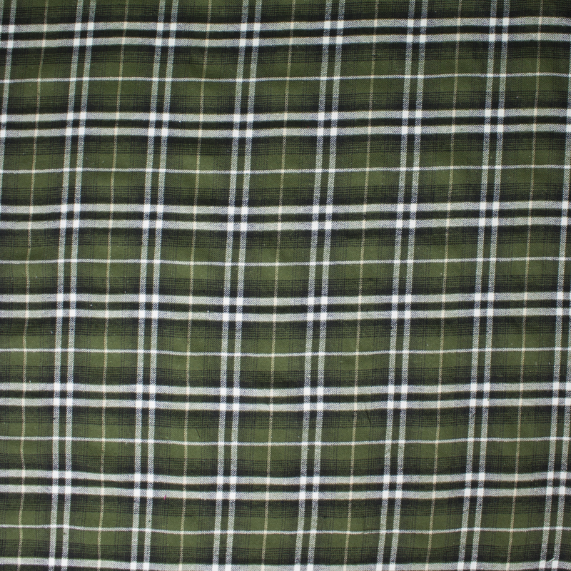 Olive, Green, and White Plaid Flannel