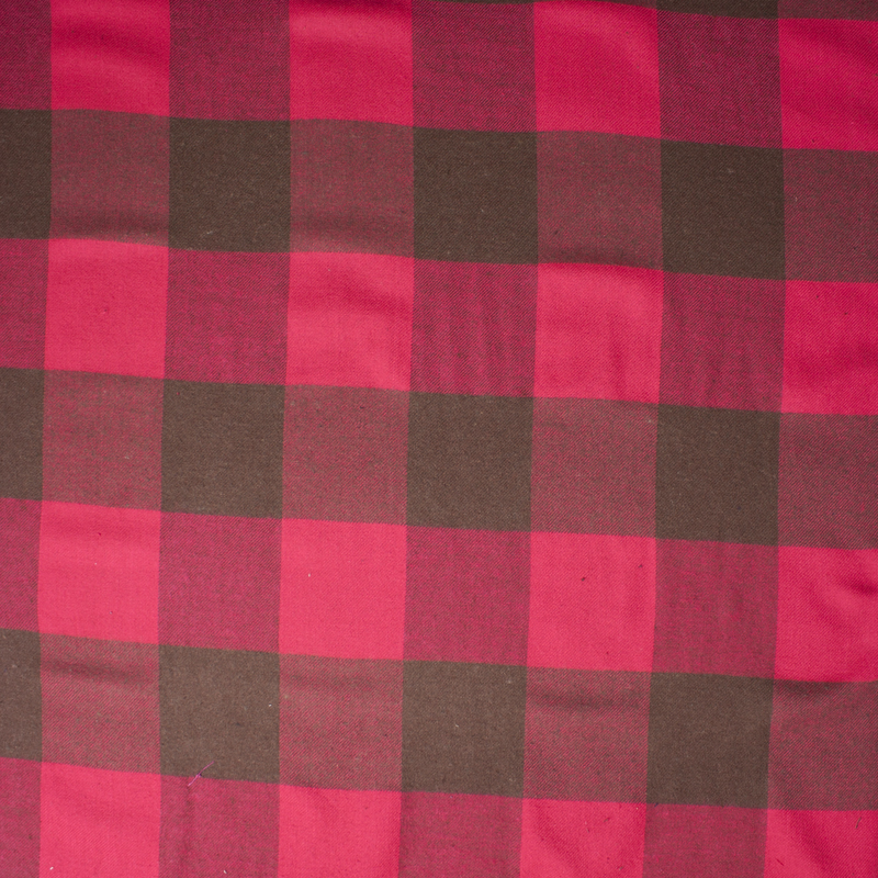 Hot Pink and Brown Large Buffalo Plaid Flannel