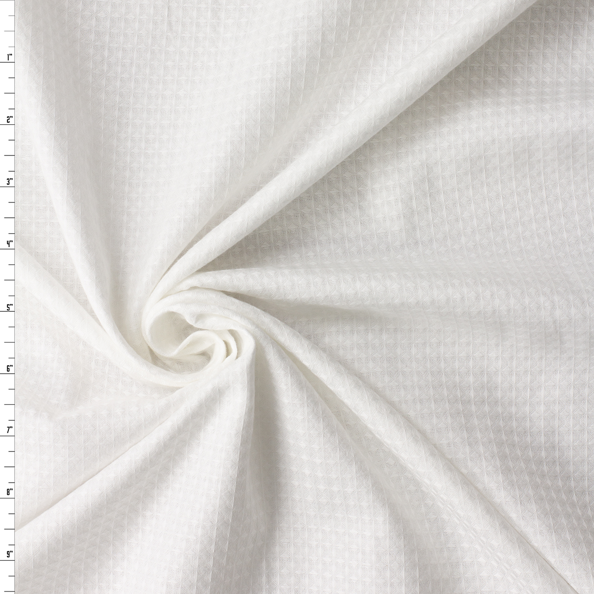 White Woven Cotton Waffle #32392 Fabric By The Yard