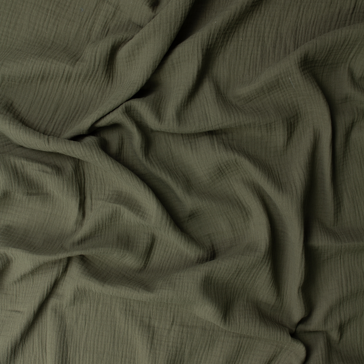Olive Green Cotton Double Gauze #32407 Fabric By The Yard - Wide shot