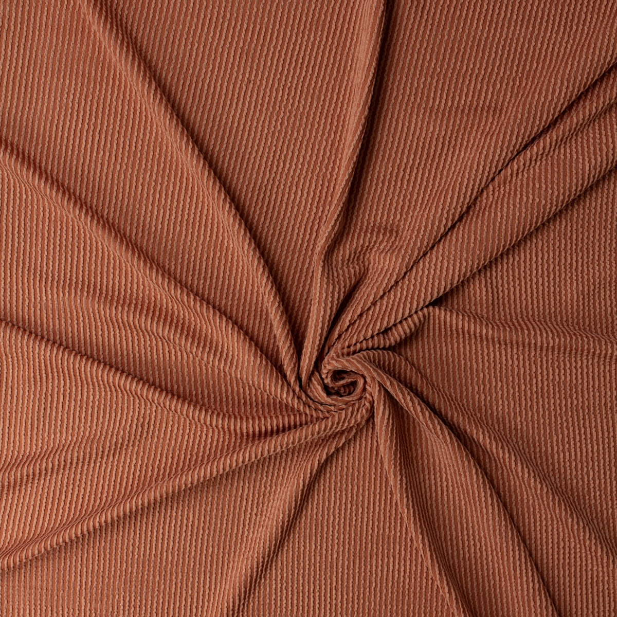 Burnt Orange Urban Wavy Rib Knit #32410 Fabric By The Yard - Wide shot