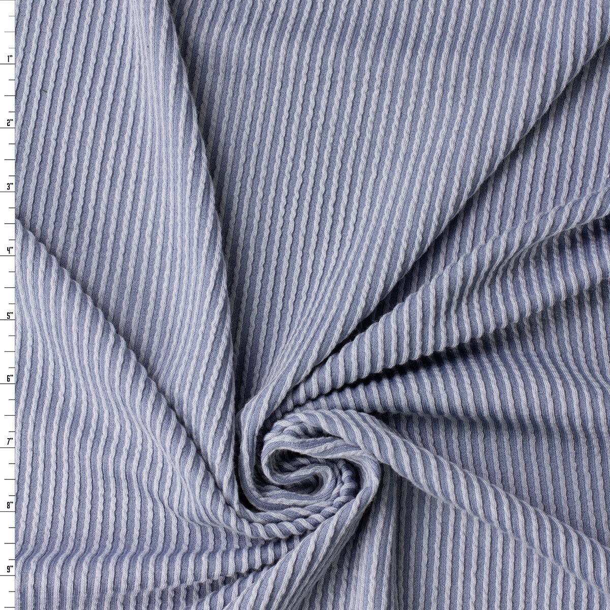 Dusty Blue Urban Wavy Rib Knit #32411 Fabric By The Yard