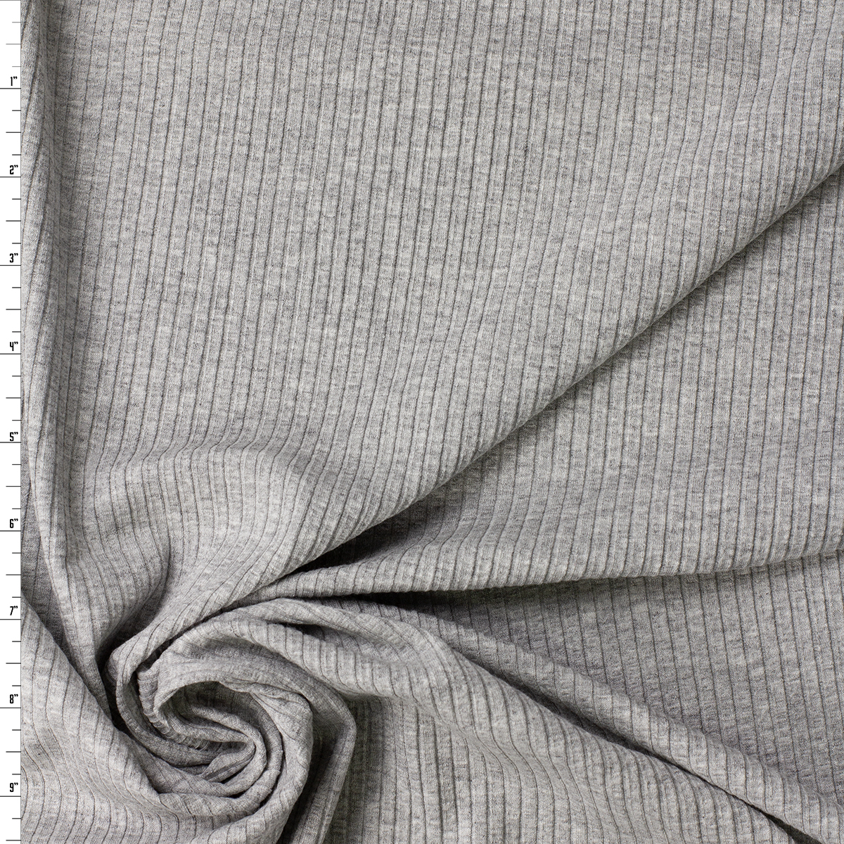 Heather Grey Rayon/Spandex Fashion Rib Knit #32428 Fabric By The Yard