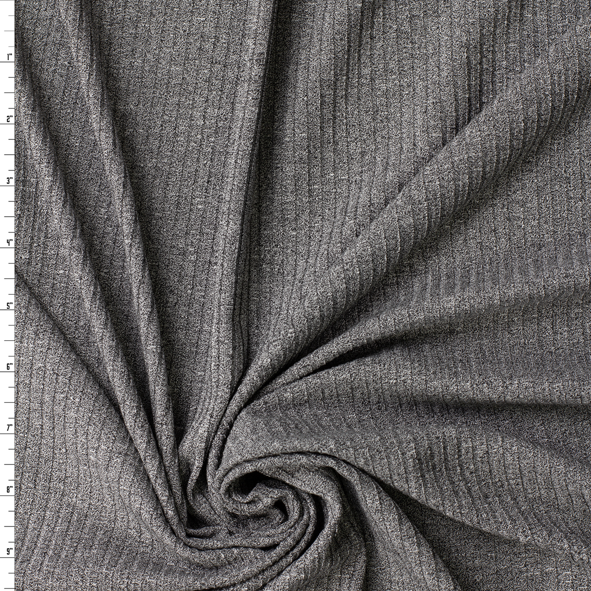 Heather Charcoal Rayon/Spandex Fashion Rib Knit #32429 Fabric By The Yard