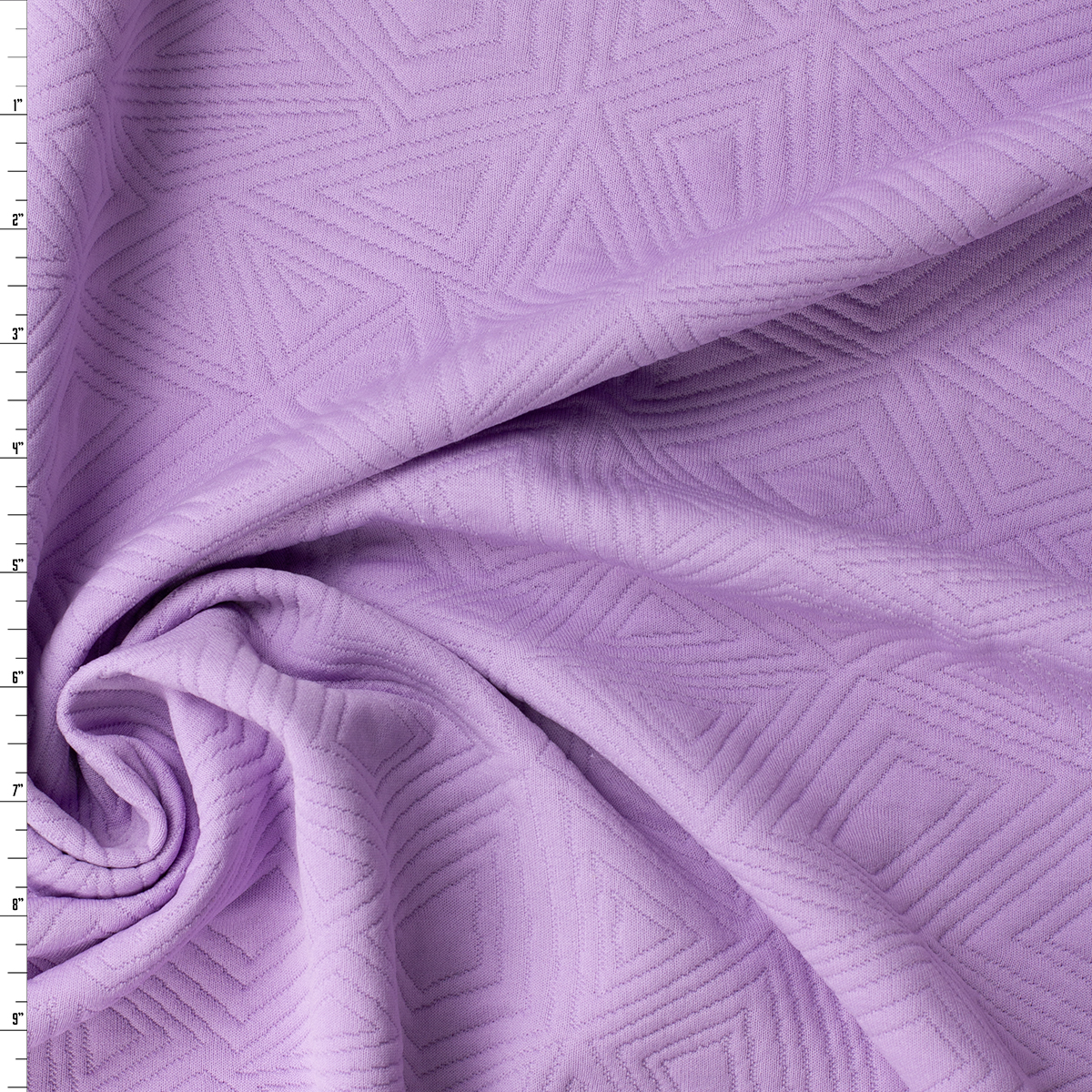 Lilac Geo Quilted Look Double Knit #32435 Fabric By The Yard