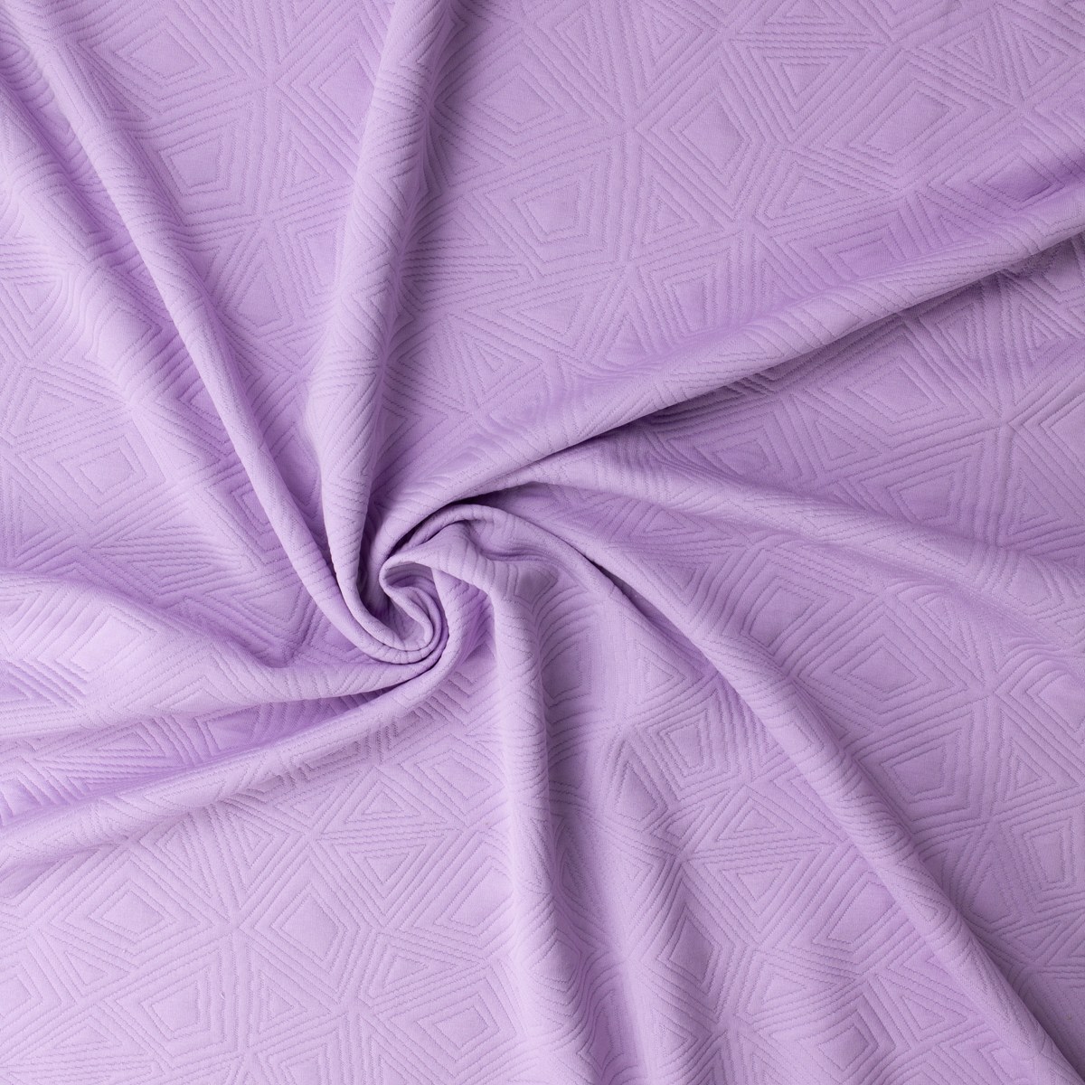 Lilac Geo Quilted Look Double Knit #32435 Fabric By The Yard - Wide shot
