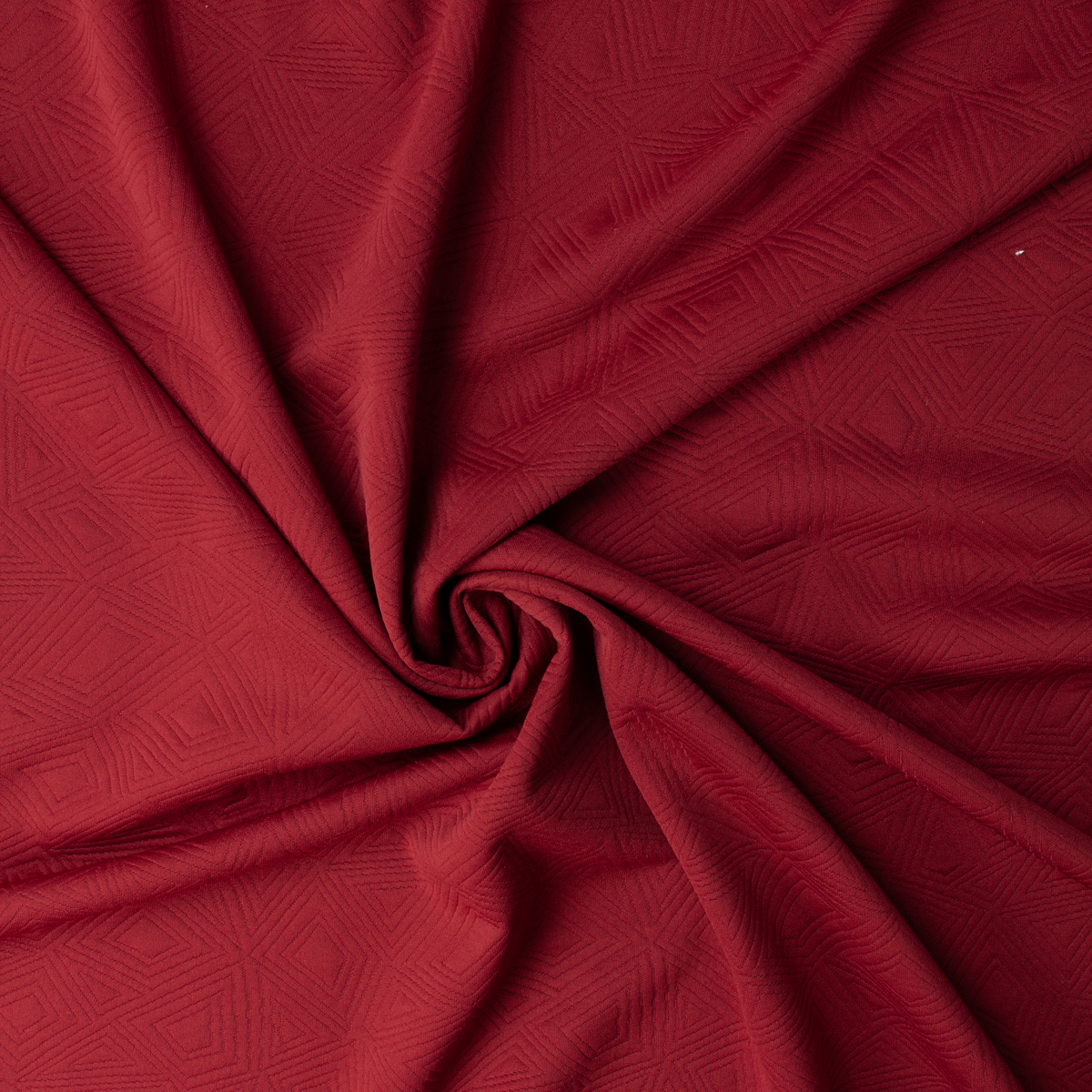 Burgundy Geo Quilted Look Double Knit #32440 Fabric By The Yard - Wide shot