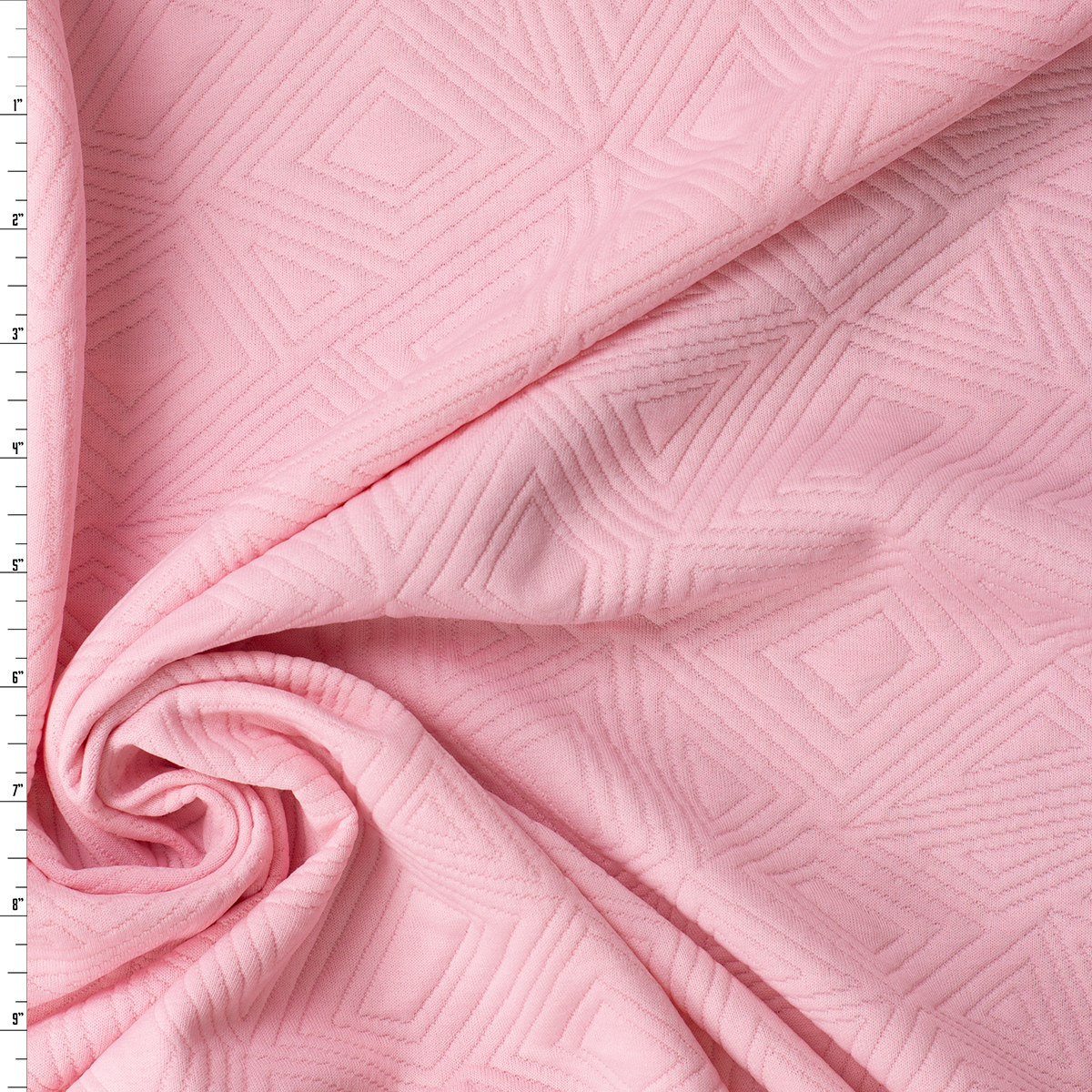 Pink Geo Quilted Look Double Knit #32441 Fabric By The Yard