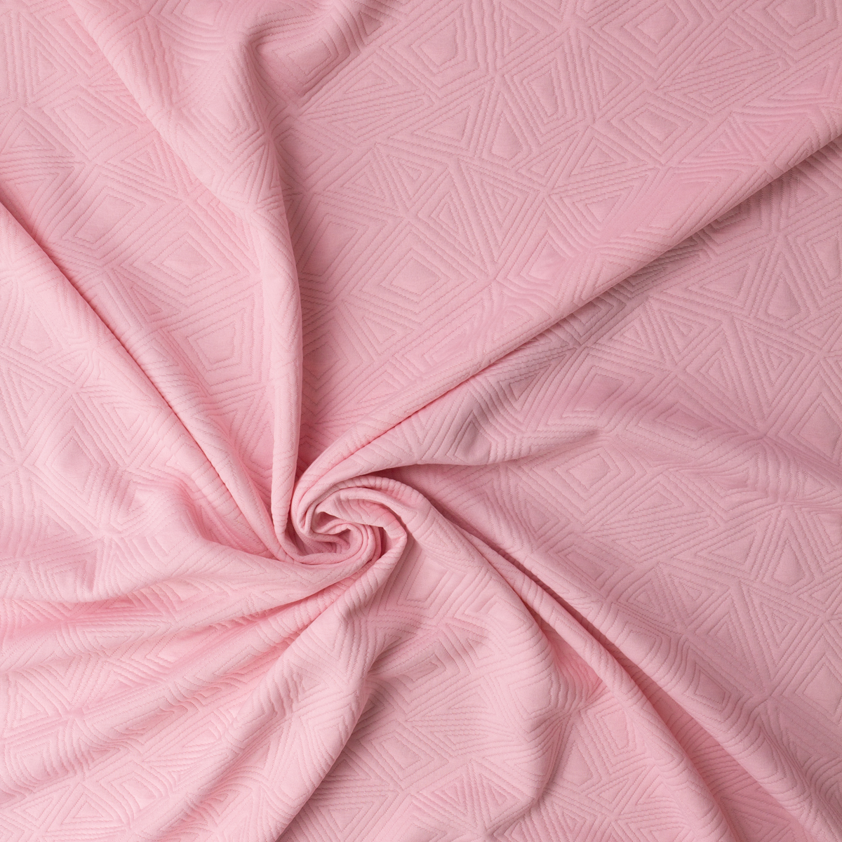 Pink Geo Quilted Look Double Knit #32441 Fabric By The Yard - Wide shot