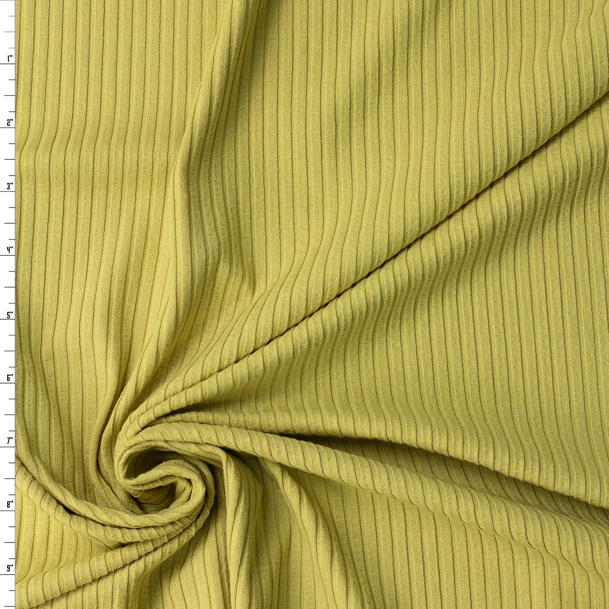 Chartreuse Rayon/Spandex Fashion Rib Knit #32449 Fabric By The Yard