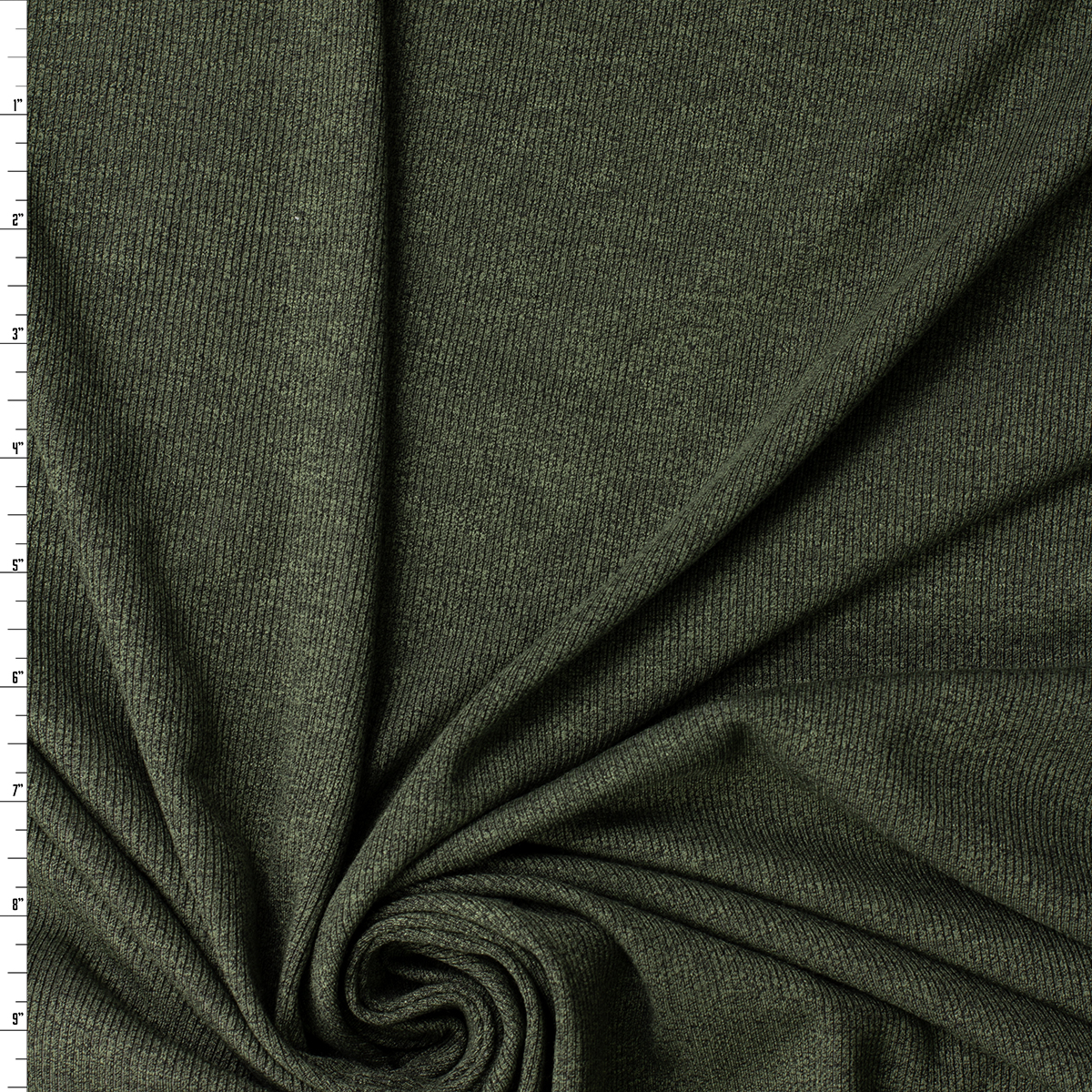 Olive Green Rayon/Spandex Mini Fashion Rib Knit #32451 Fabric By The Yard