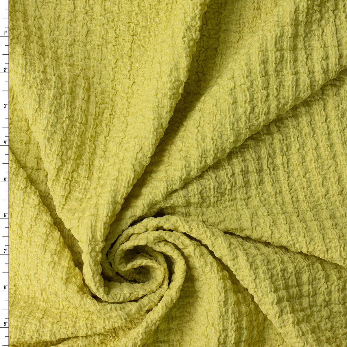 Chartreuse Stretch Pucker Knit #32457 Fabric By The Yard