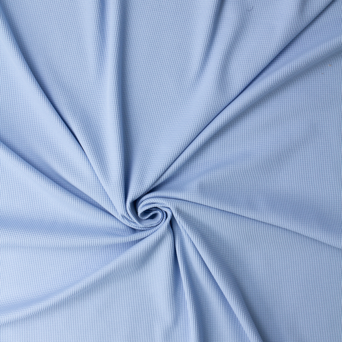 Baby Blue Stretch Midweight Cotton Waffle Knit #32460 Fabric By The Yard - Wide shot