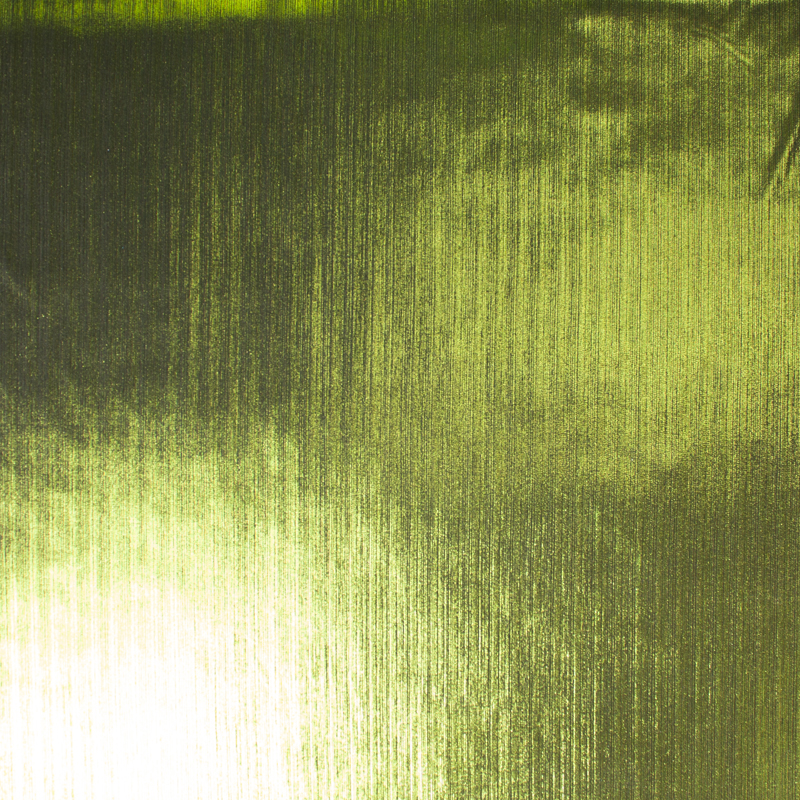 Lime Green on Black Lined 4-way Stretch Metallic