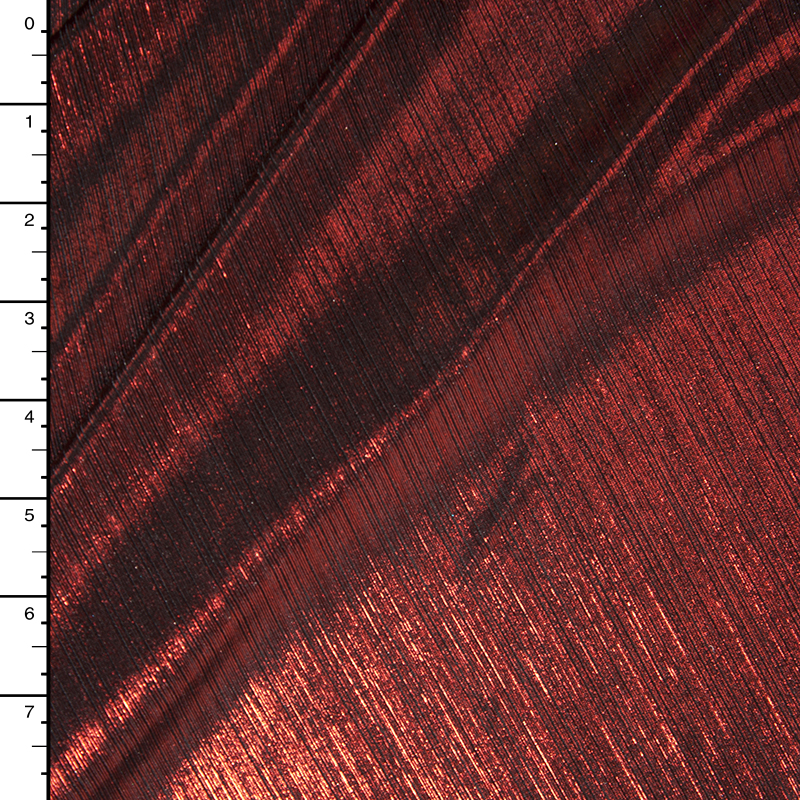 Red on Black Lined 4-way Stretch Metallic