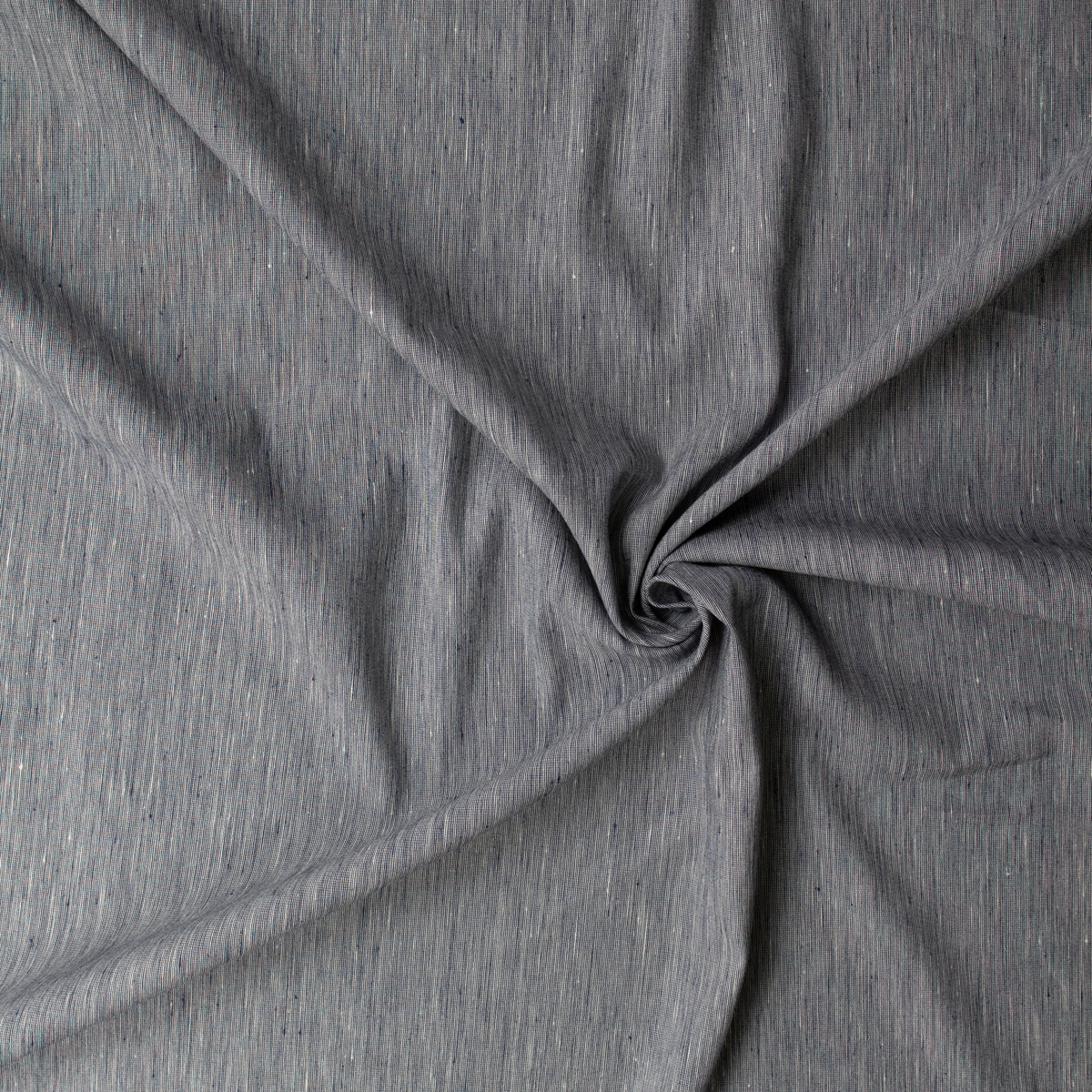 Navy and White Micro Horizontal Stripe Marabella Stretch Linen/Viscose #32479 Fabric By The Yard - Wide shot