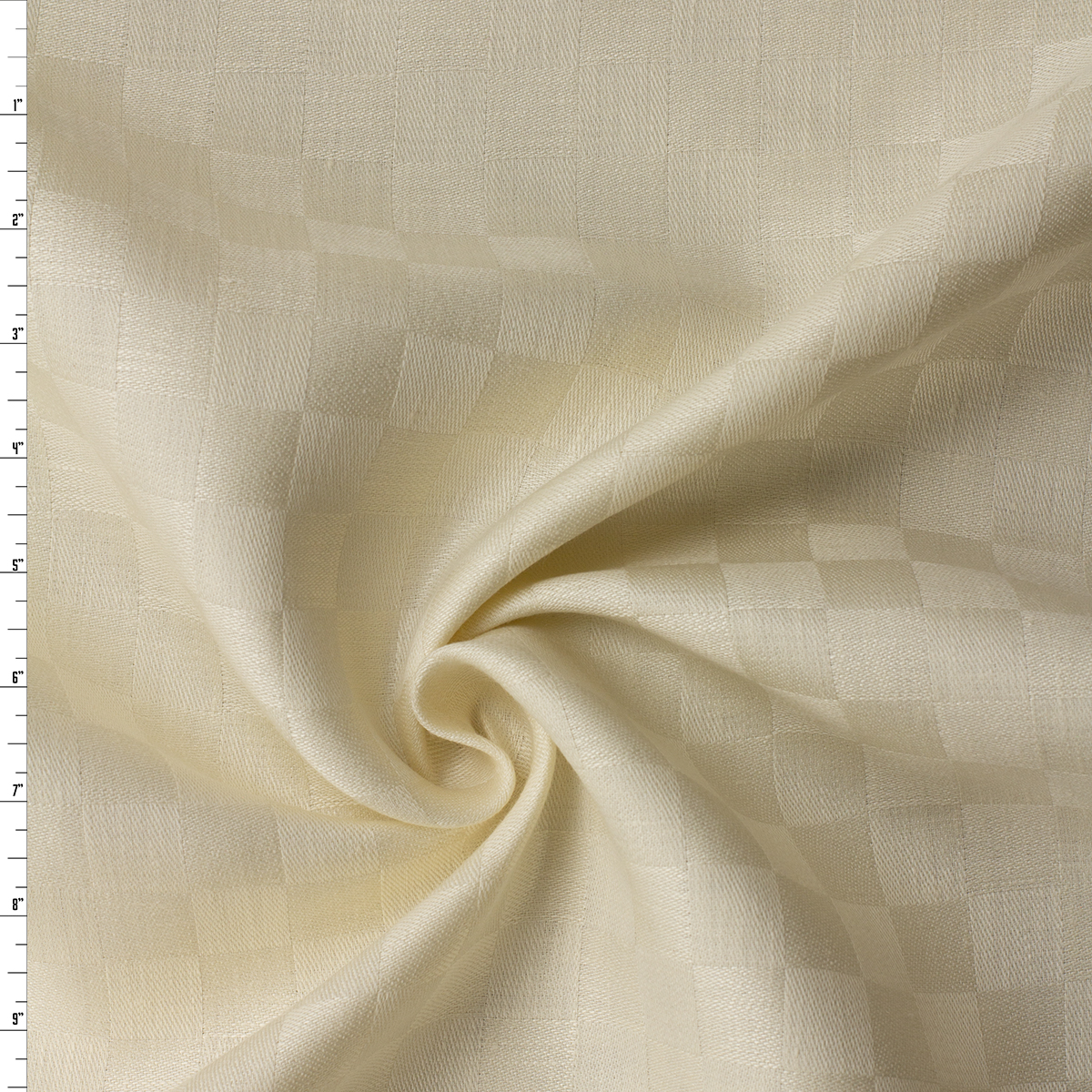 Ivory Tone on Tone Checkers European Linen Jaquard #32489 Fabric By The Yard