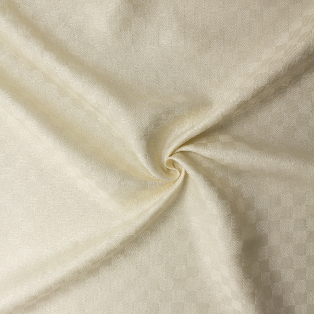 Ivory Tone on Tone Checkers European Linen Jaquard #32489 Fabric By The Yard - Wide shot