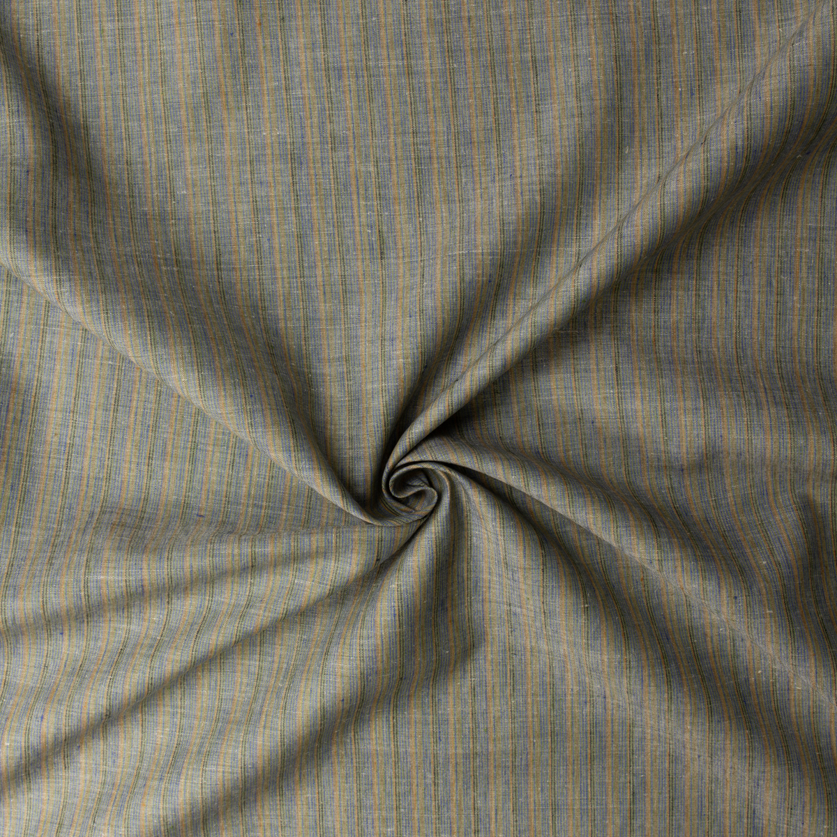 Dark Tropic Stripe European Linen #32492 Fabric By The Yard - Wide shot
