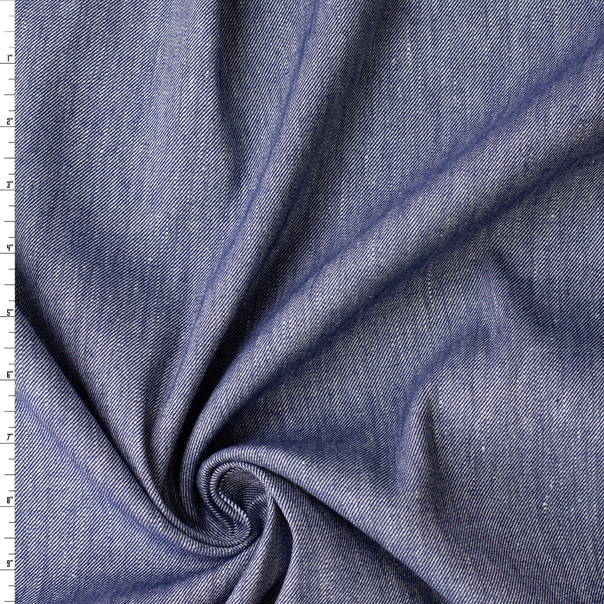 Denim Stretch Linen Blend Twill #32501 Fabric By The Yard