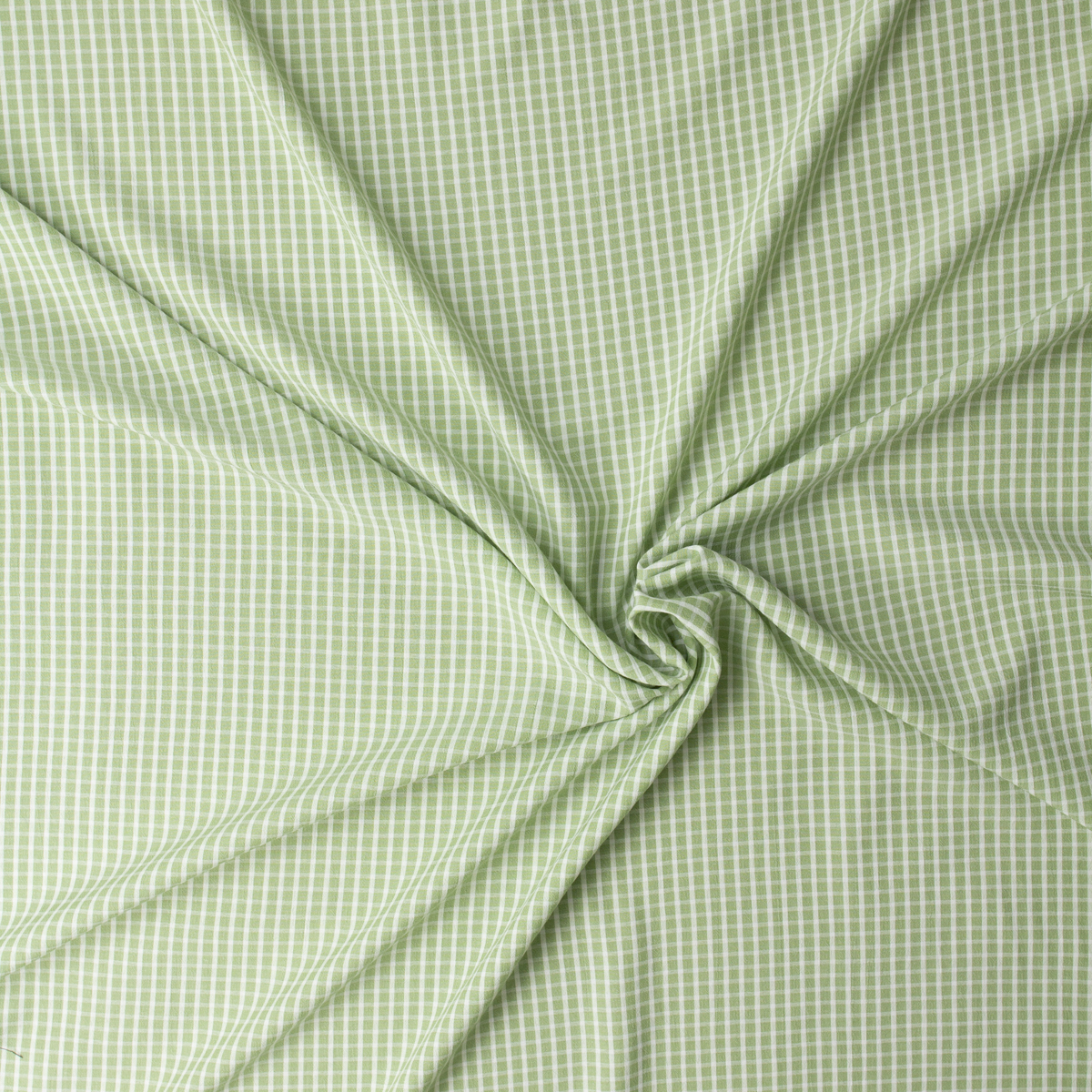 White and Mint Grid Check Poly/Rayon Seersucker #32520 Fabric By The Yard - Wide shot