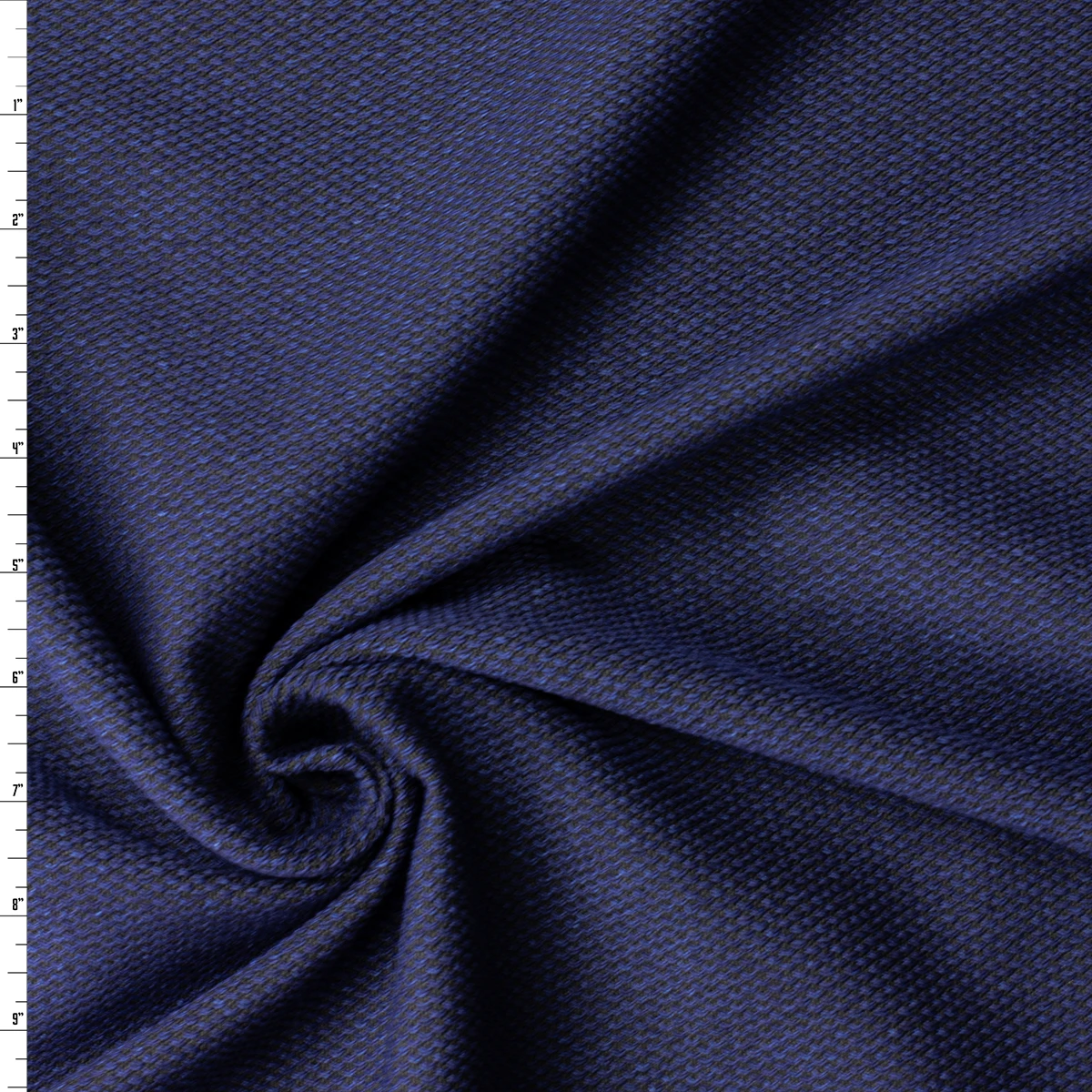 Black and Blue Stretch Looped Italian Tweed #32541 Fabric By The Yard