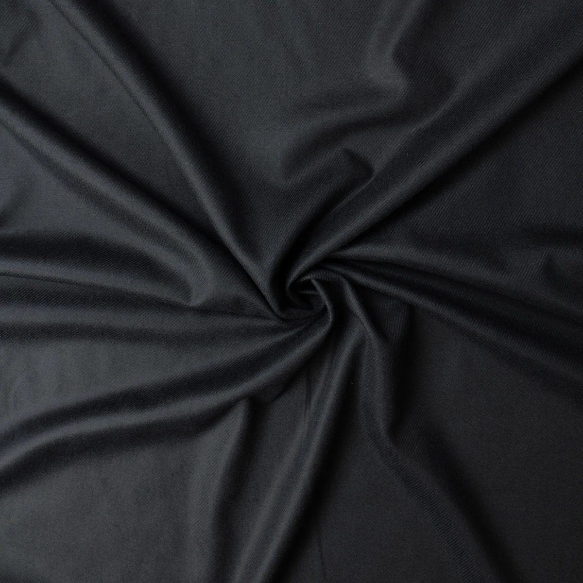 Black Brushed Twill Weave Wool Blend #32549 Fabric By The Yard - Wide shot