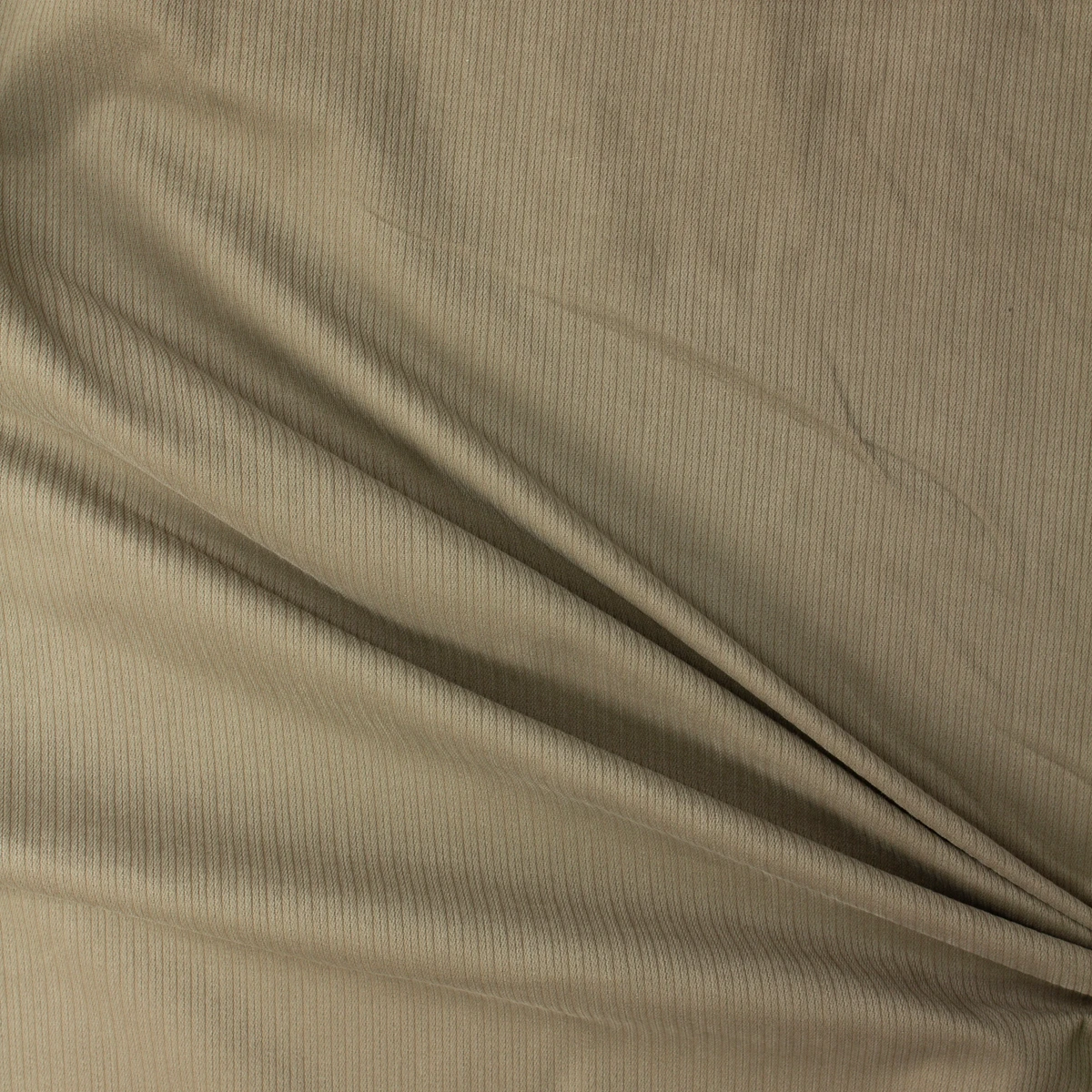Dark Khaki Ribbed Low Pile Cotton Woven #32555 Fabric By The Yard - Wide shot
