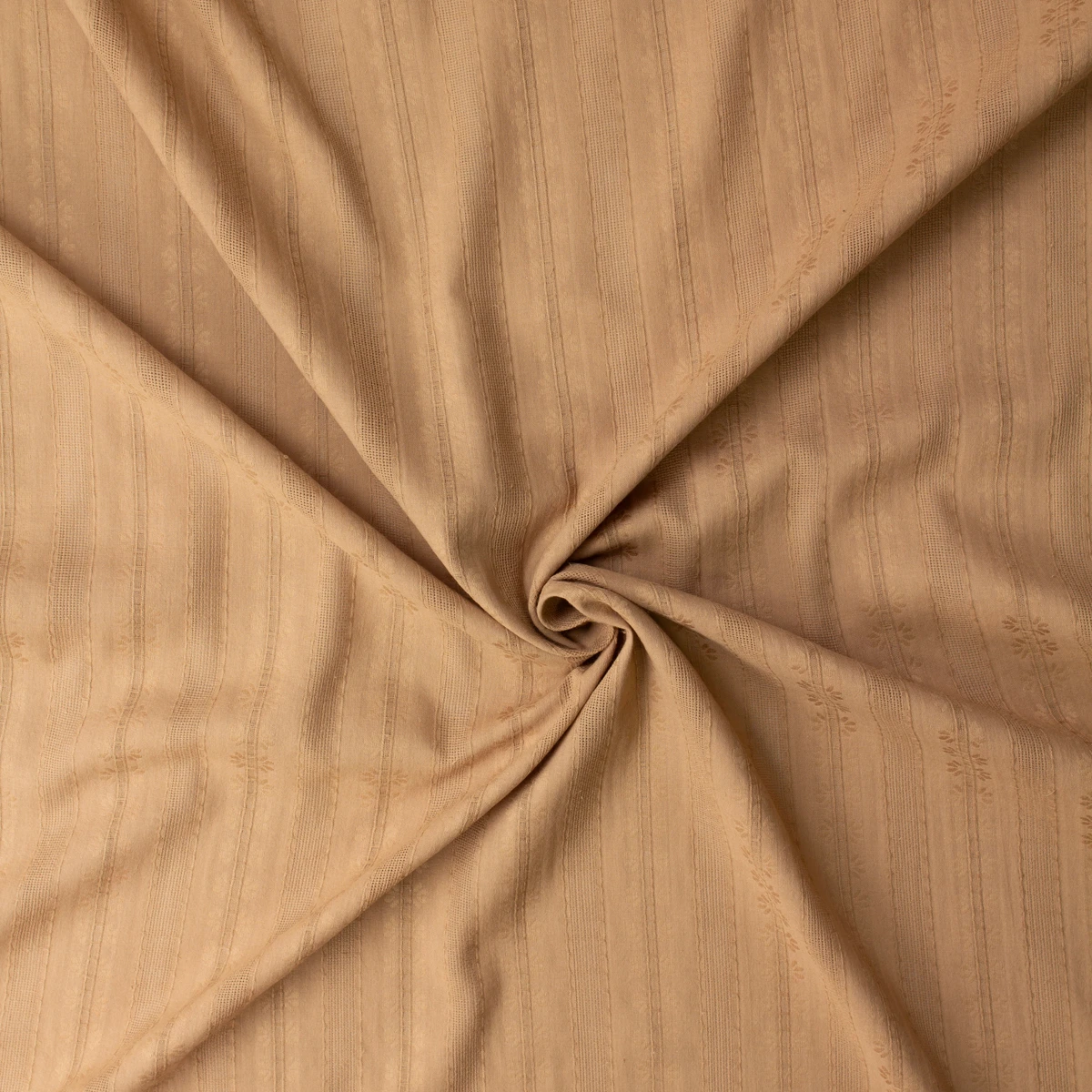 Tan Italian Dobby Stripe Cotton Lawn #32595 Fabric By The Yard - Wide shot