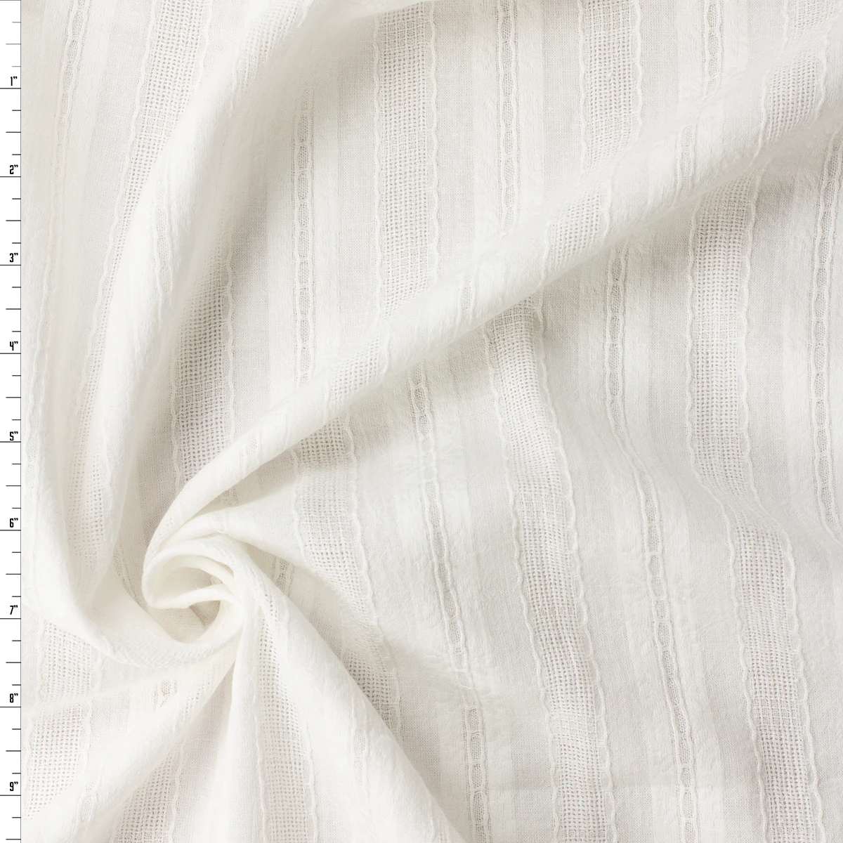 Offwhite Italian Dobby Stripe Cotton Lawn #32597 Fabric By The Yard