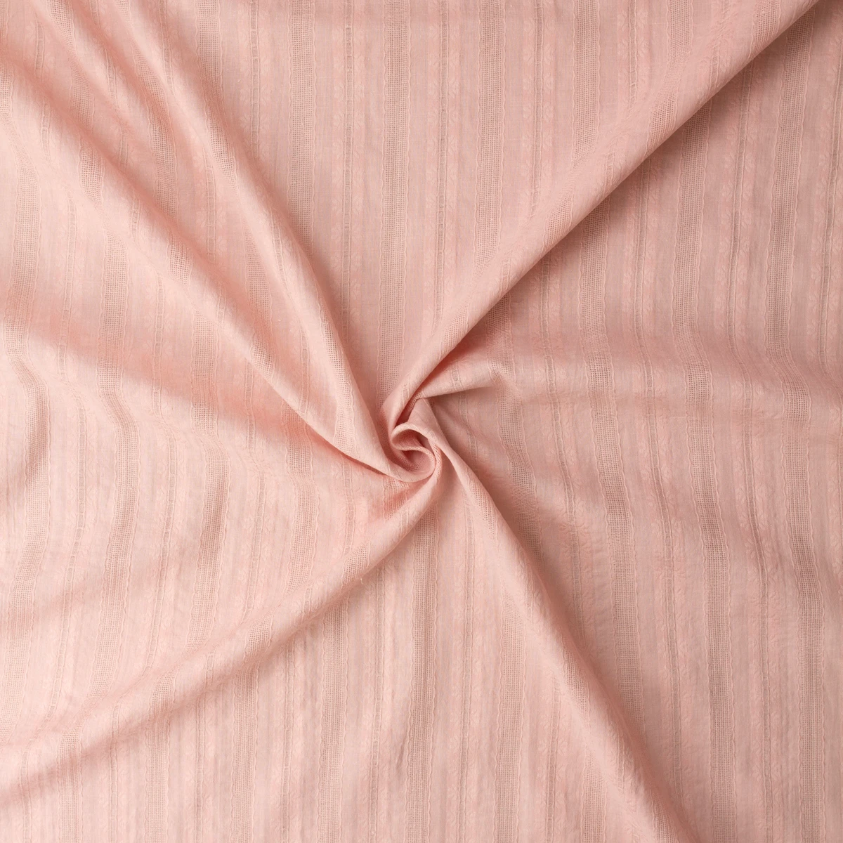 Light Rose Italian Dobby Stripe Cotton Lawn #32600 Fabric By The Yard - Wide shot