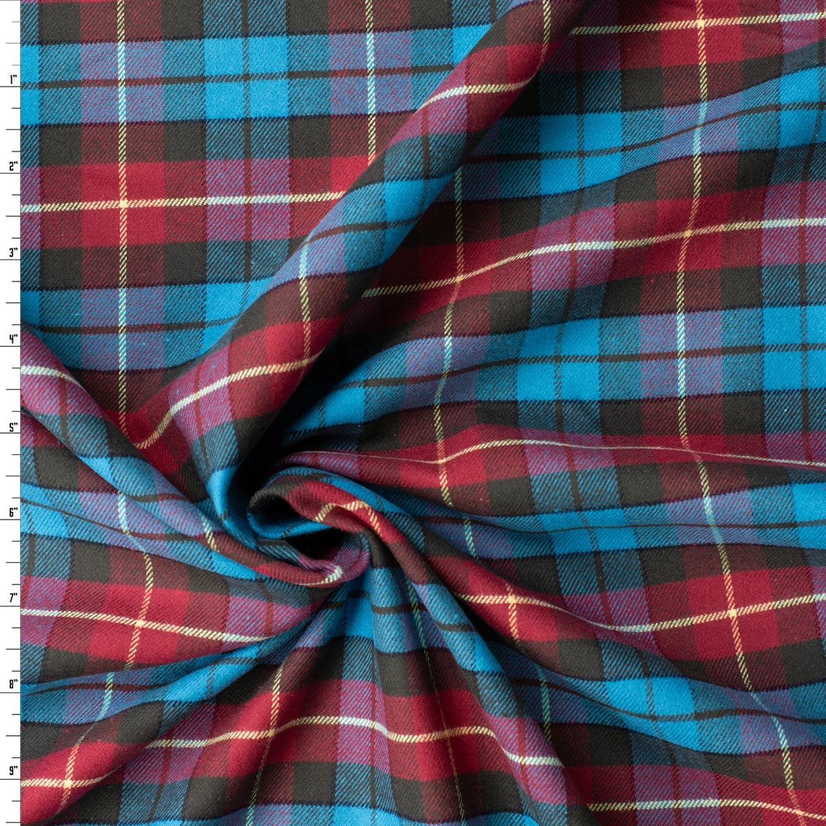 Red and Blue Plaid  Italian Cotton Flannel #32679 Fabric By The Yard