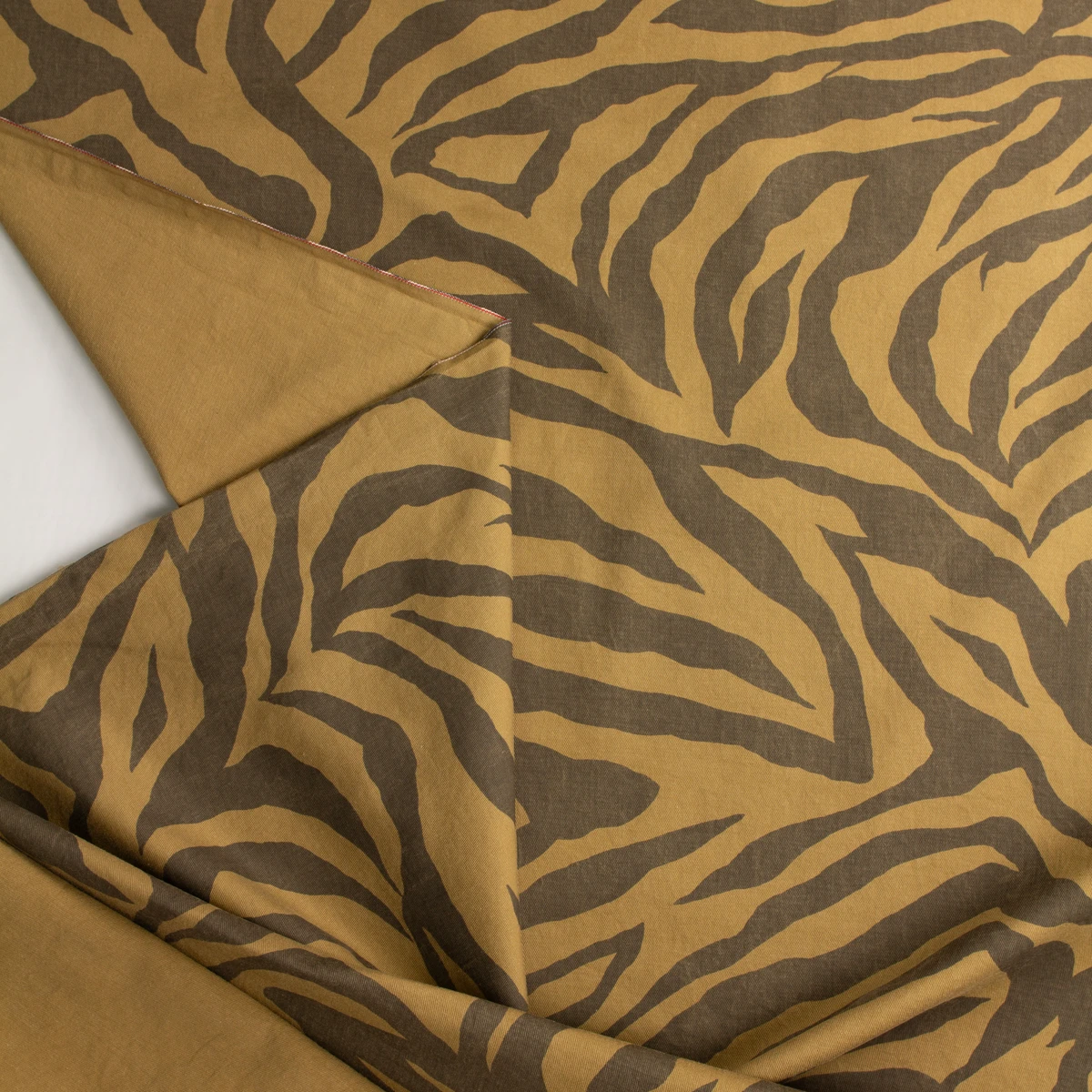 Tan Tone on Tone Zebra 8.8oz. Japanese Selvedge Twill from Hokkoh #32683 Fabric By The Yard - Wide shot