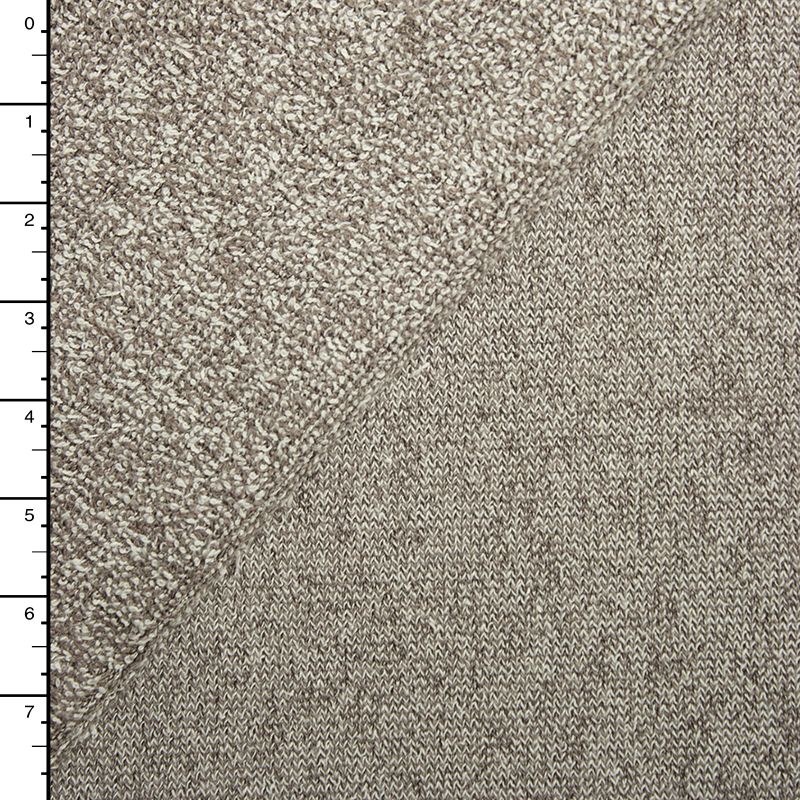 Mottled Tan Heavy Sweater Knit French Terry