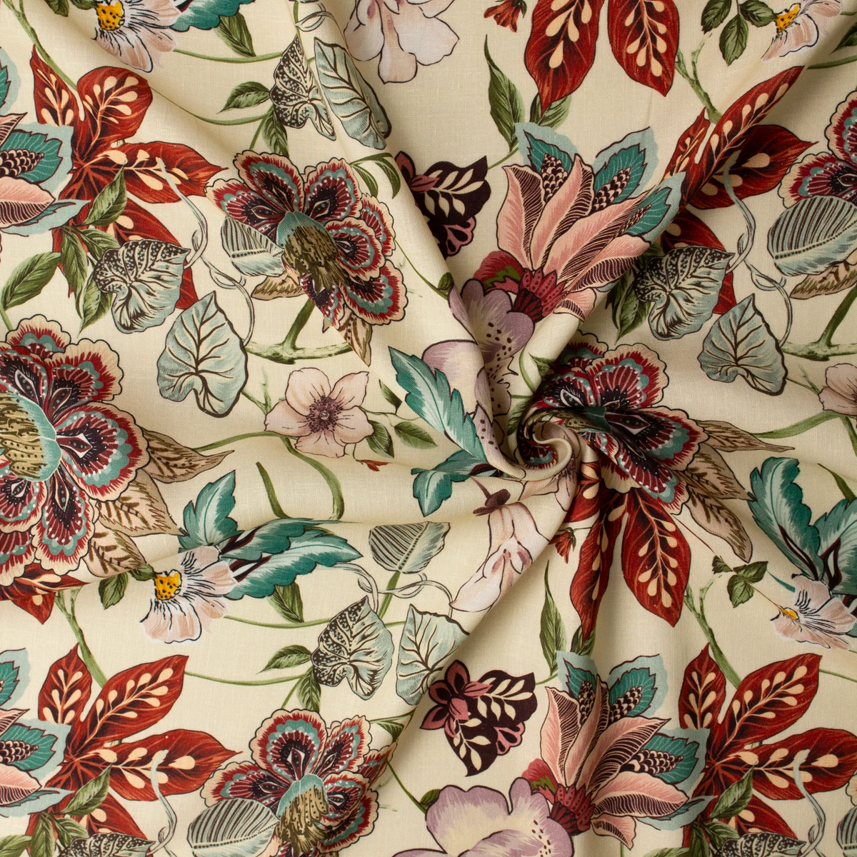 Ornate Botanica Italian Linen #32693 Fabric By The Yard - Wide shot